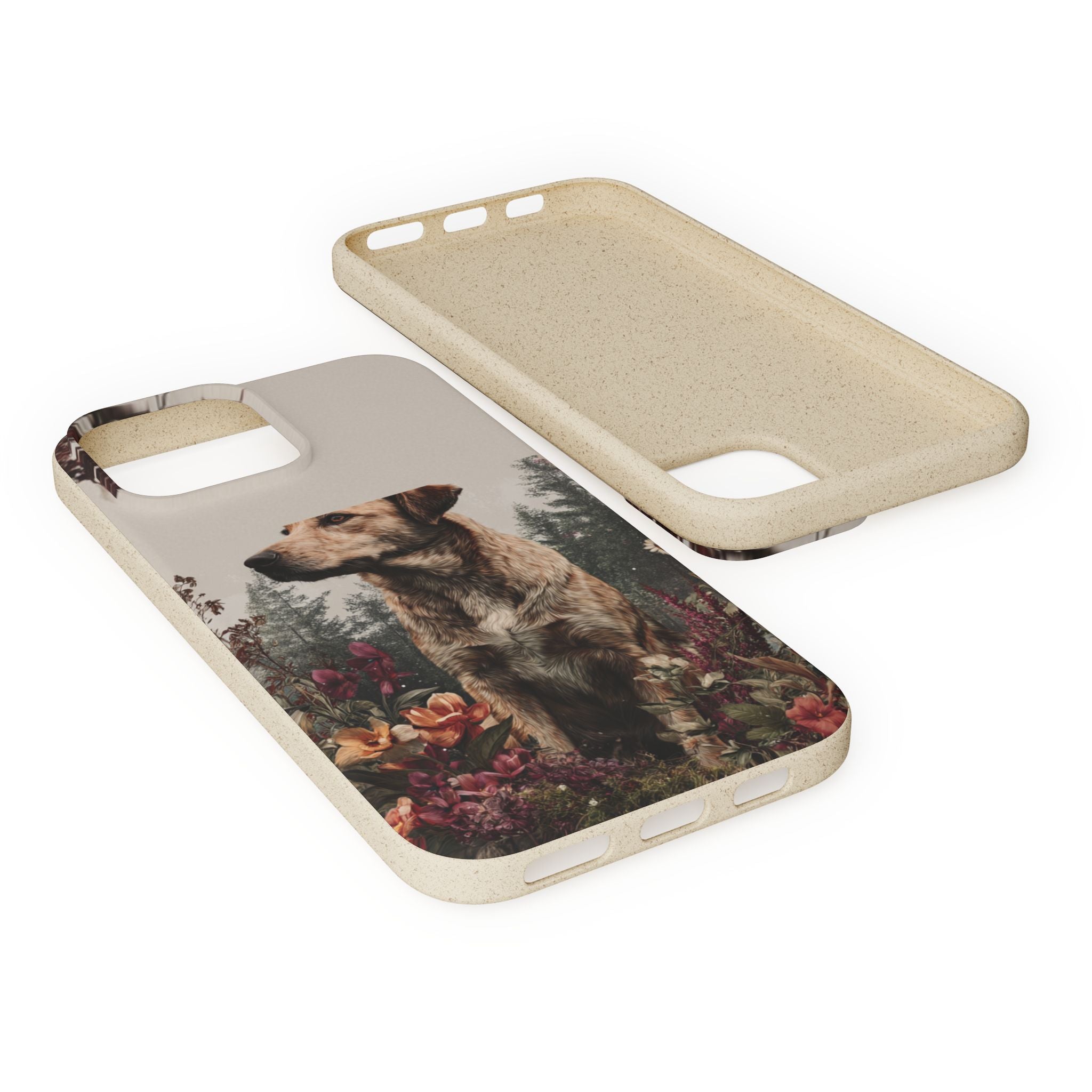 Eco-Friendly Dog Lover Biodegradable Phone Case - Floral Design