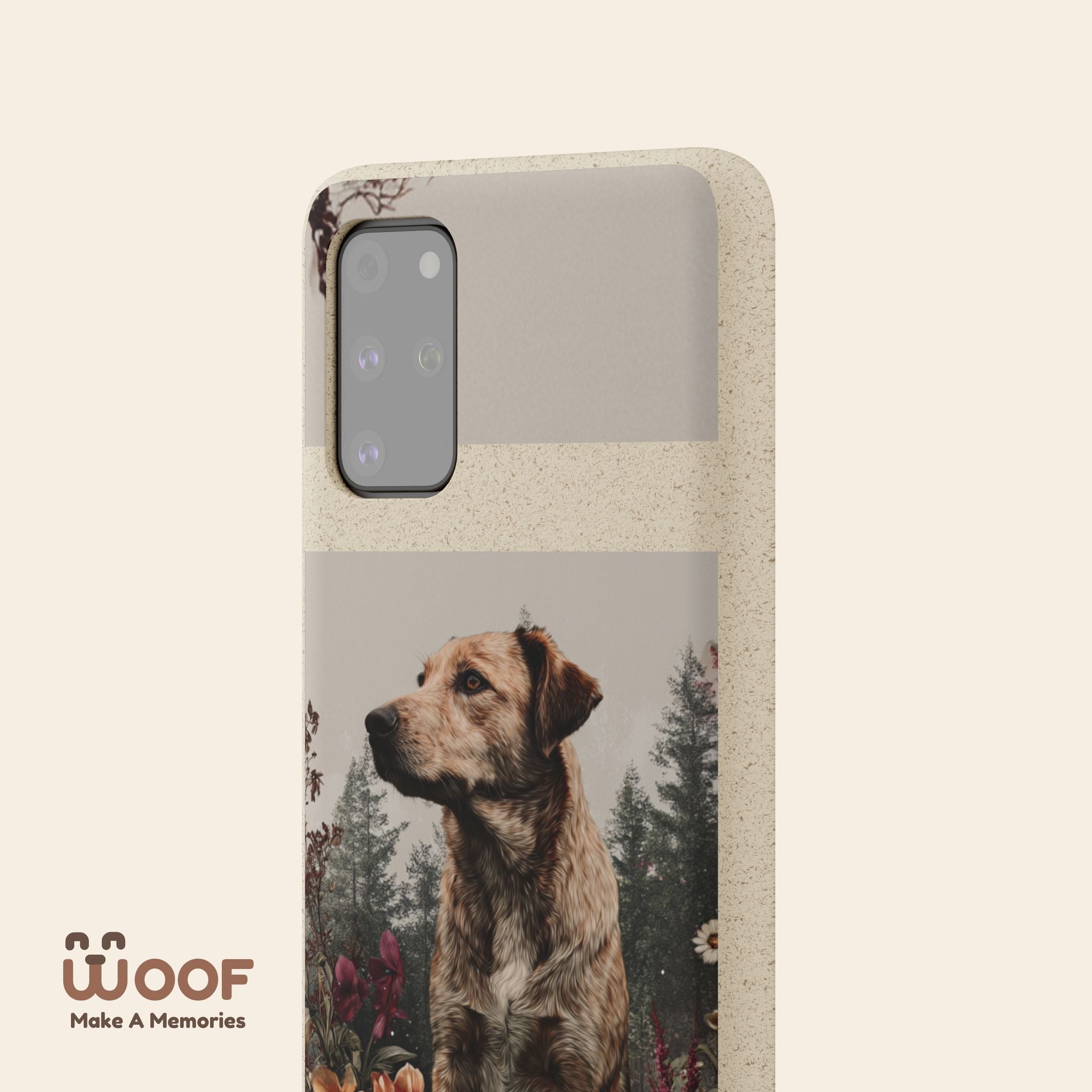 Eco-Friendly Dog Lover Biodegradable Phone Case - Floral Design