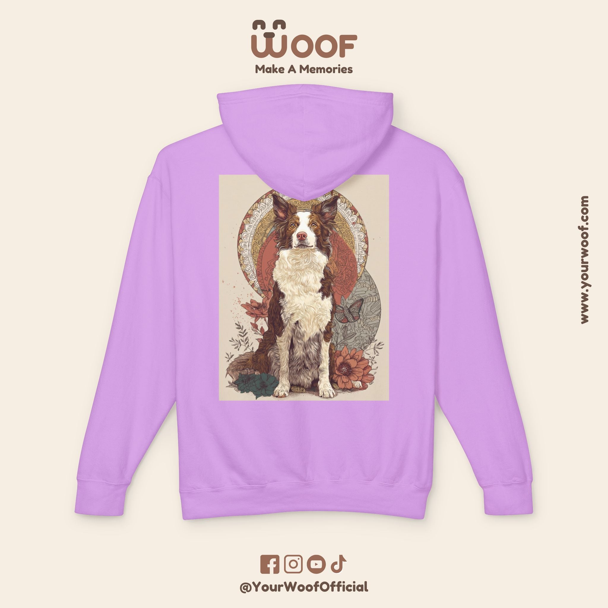 Vintage Dog Art Unisex Lightweight Hooded Sweatshirt - Pet Lover Gift, Nature-Inspired Apparel, Cozy Spring Layer, Dog-Themed Fashion