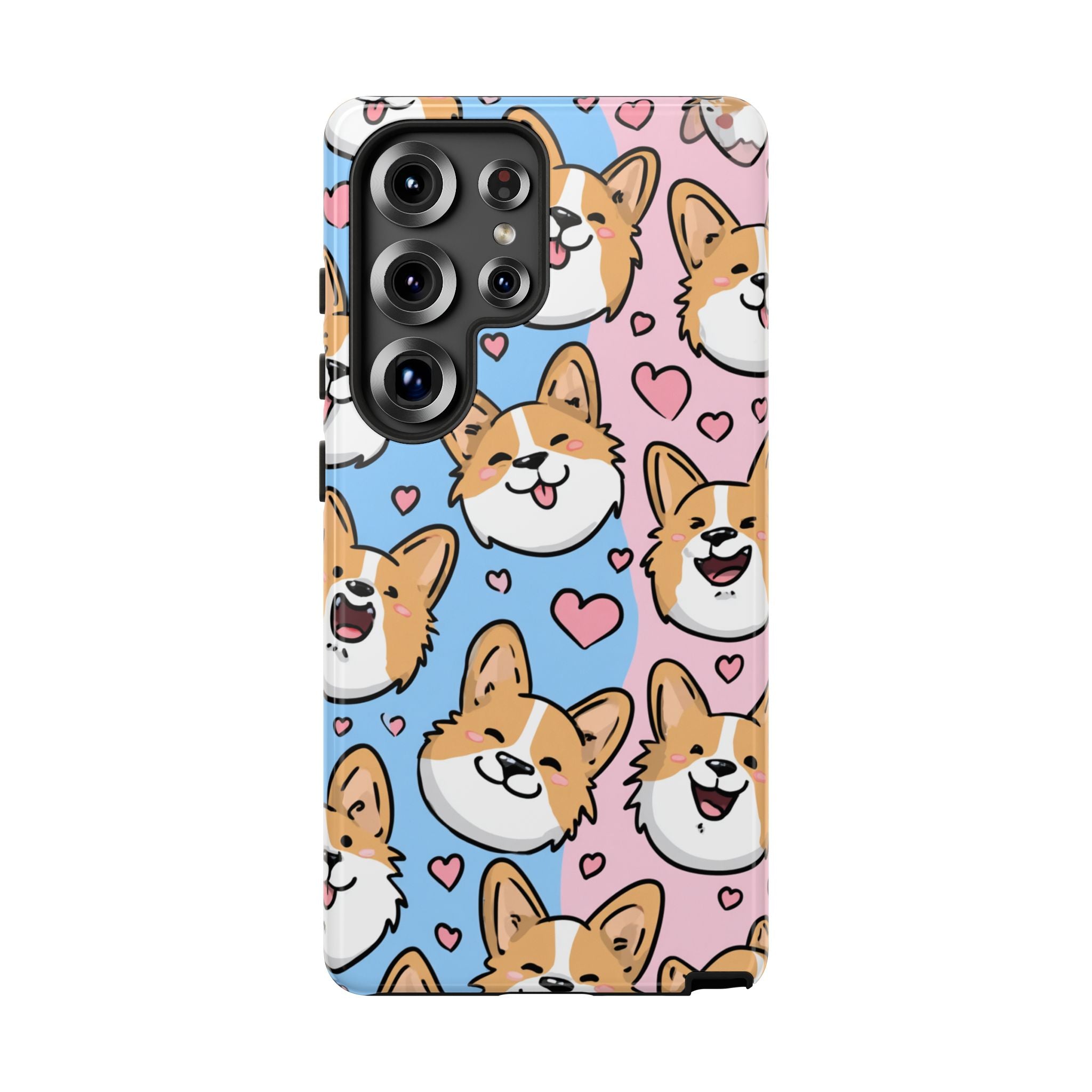 Cute Corgi Phone Case – Fun & Playful Protection with Love Hearts