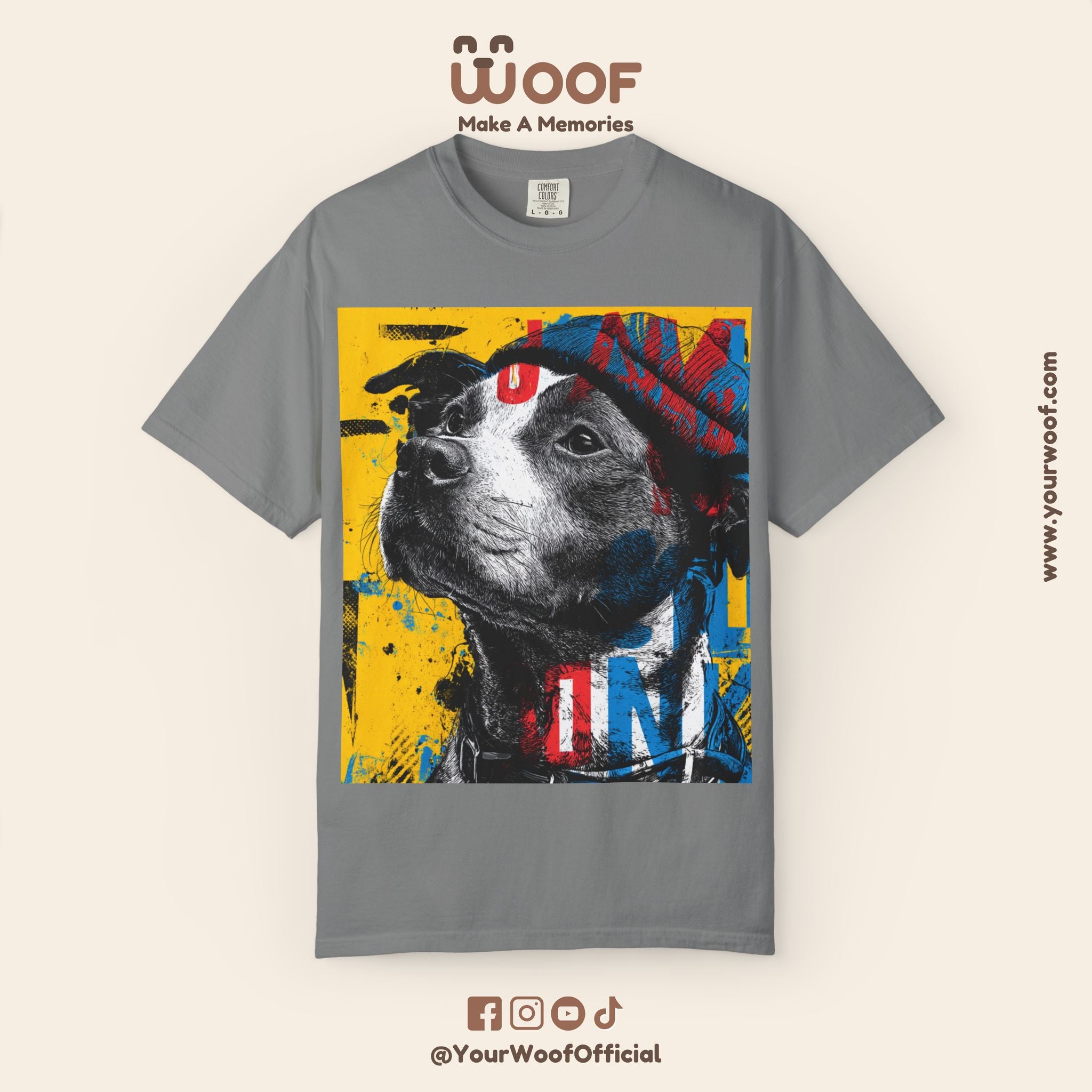 Vibrant Dog Art T-Shirt | Unisex Garment-Dyed Tee for Animal Lovers, Pet Enthusiasts, Gift for Dog Owners, Cute Pet Apparel, Summer Fashion