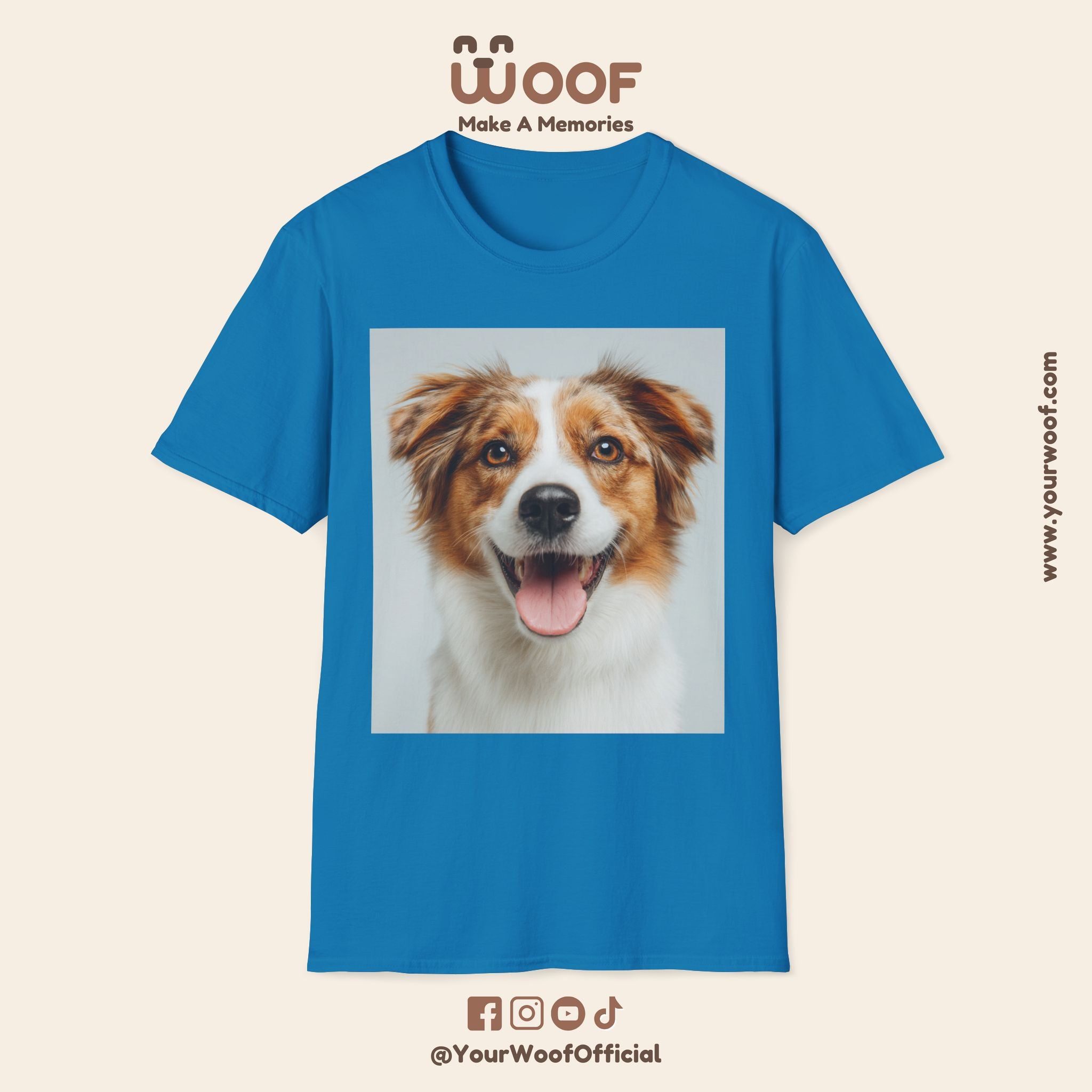 Joyful Dog Portrait Unisex Softstyle T-Shirt - Perfect for Pet Lovers!