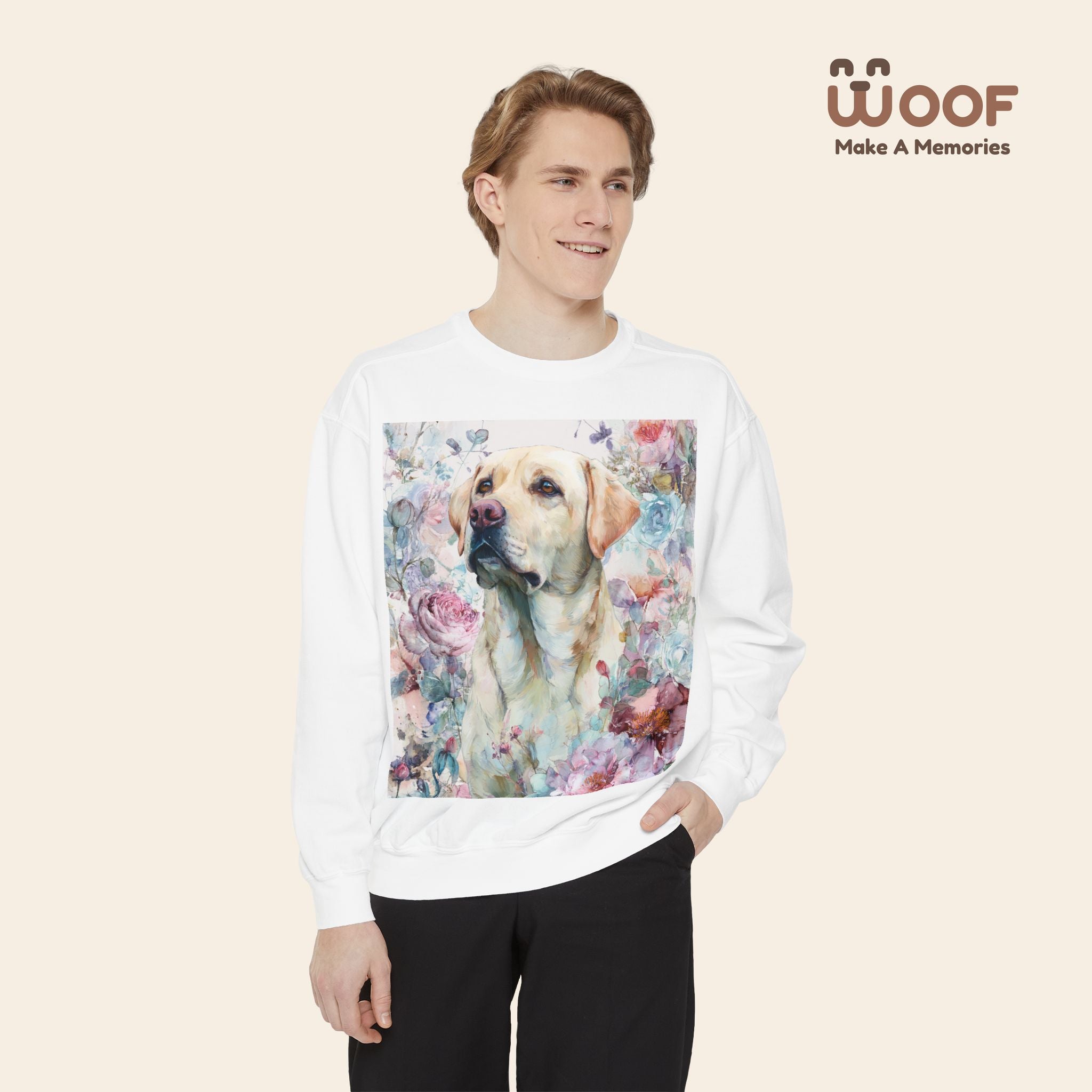 Floral Labrador Sweatshirt for Dog Lovers
