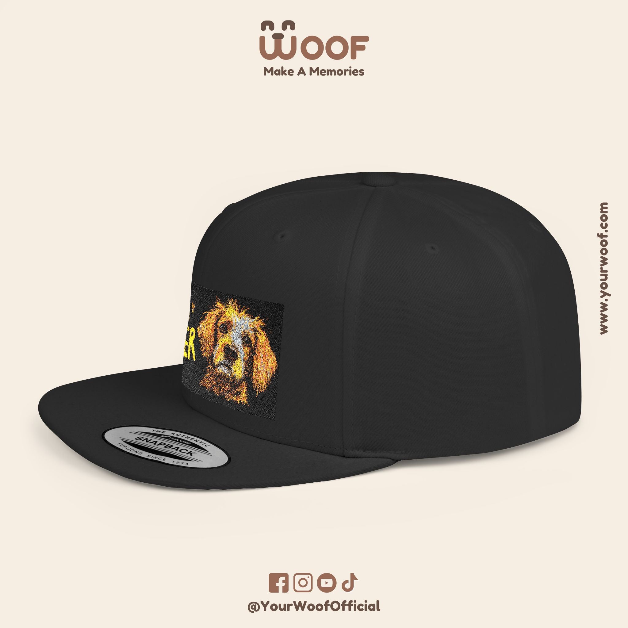 Dog Lover Flat Bill Snapback Hat, Casual Cap for Pet Owners, Dog Gift, Adjustable Hat, Fashion Accessory for Animal Lovers