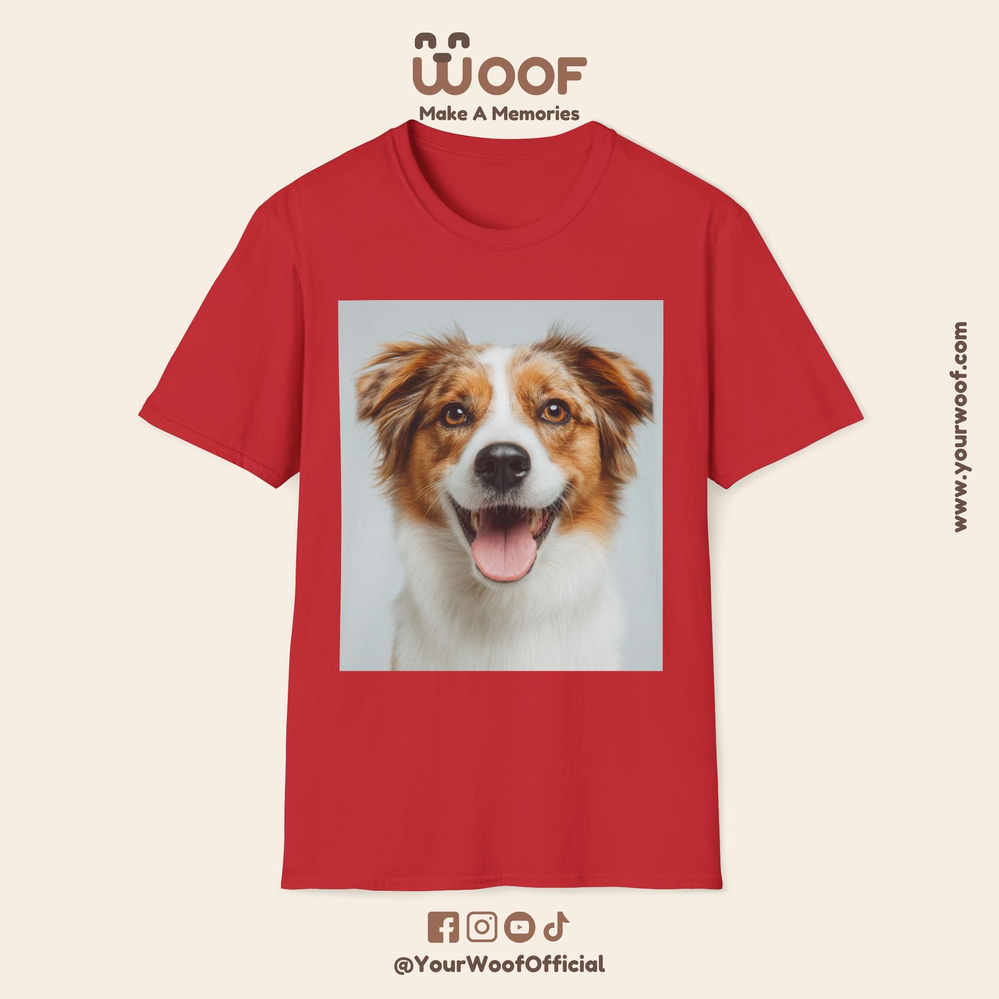 Joyful Dog Portrait Unisex Softstyle T-Shirt - Perfect for Pet Lovers!