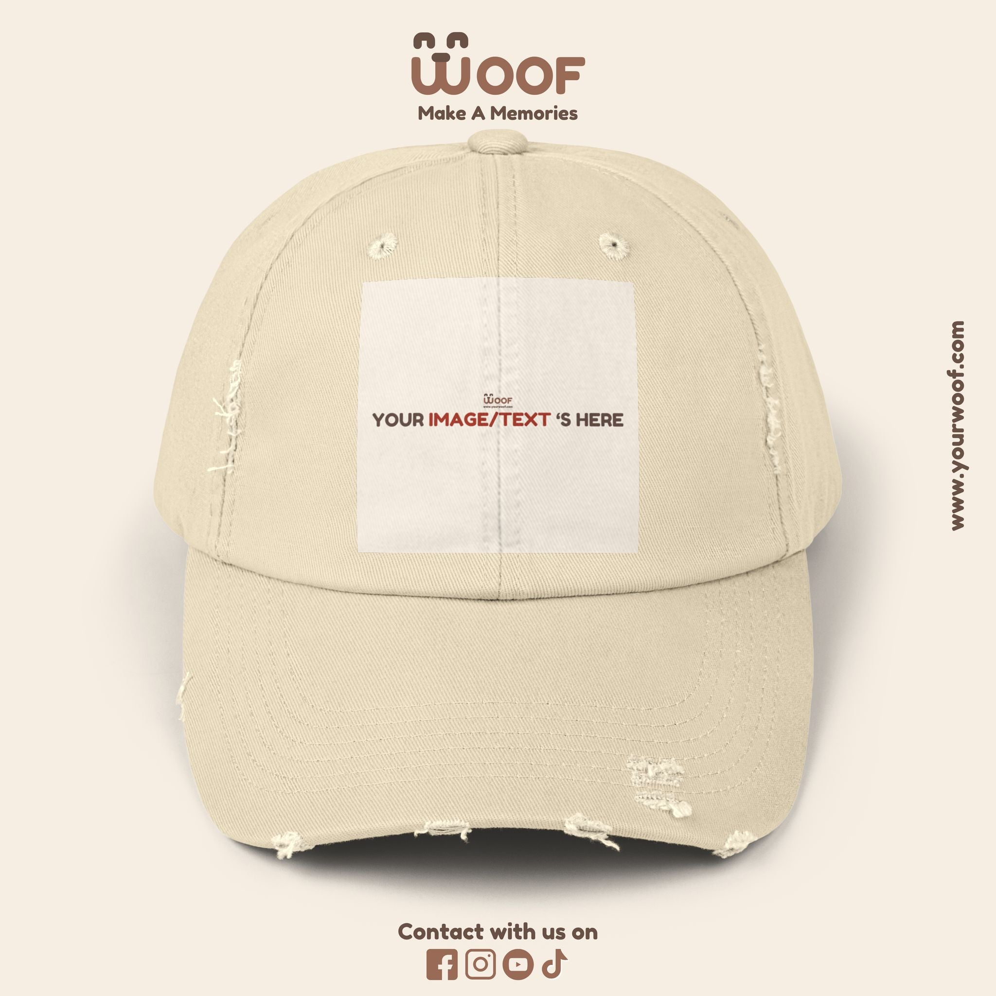 Playful Distressed Cap - Perfect Gift for Dog Lovers, Casual Wear, Outdoor Adventures, Pet Themed Accessories, Birthday Gift