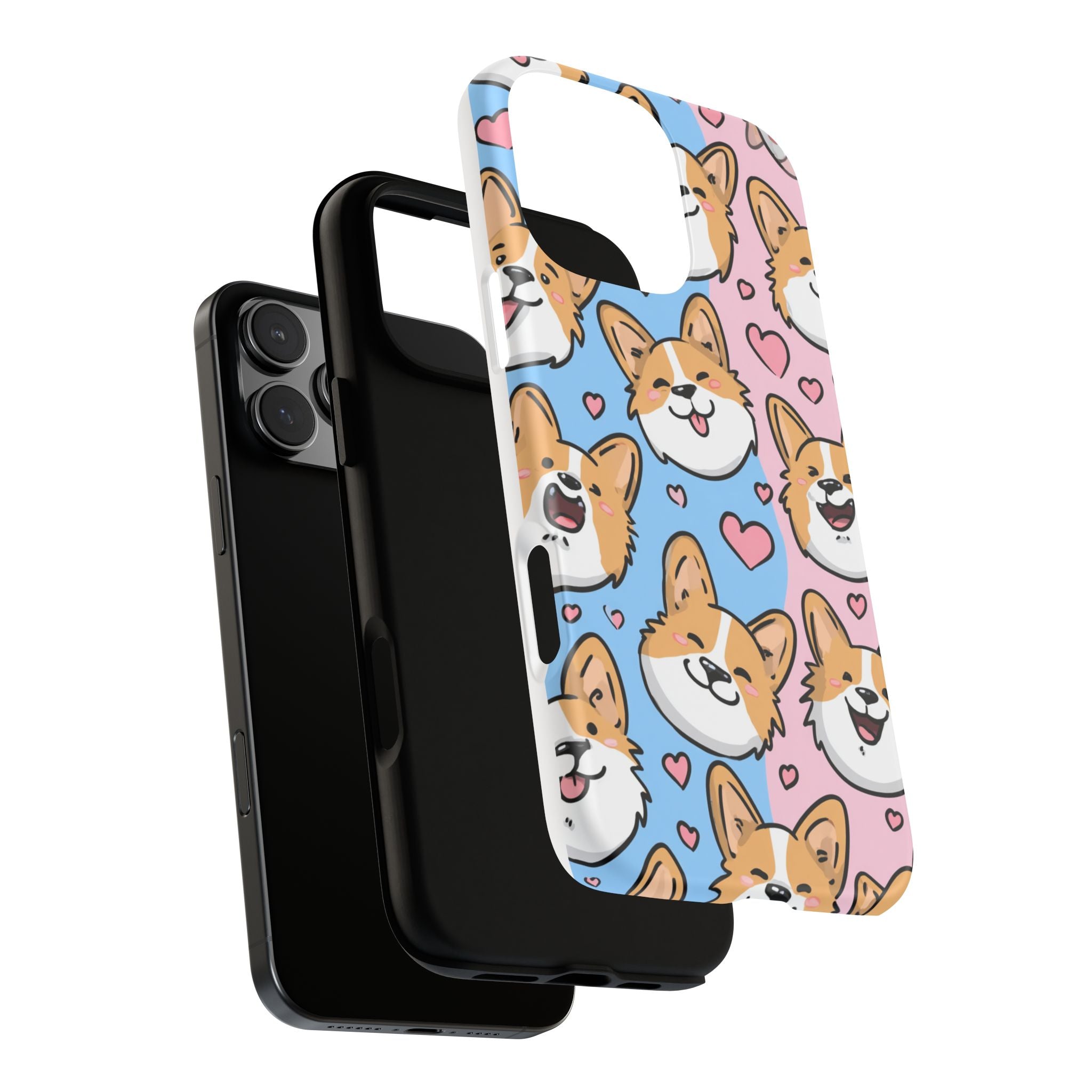 Cute Corgi Phone Case – Fun & Playful Protection with Love Hearts