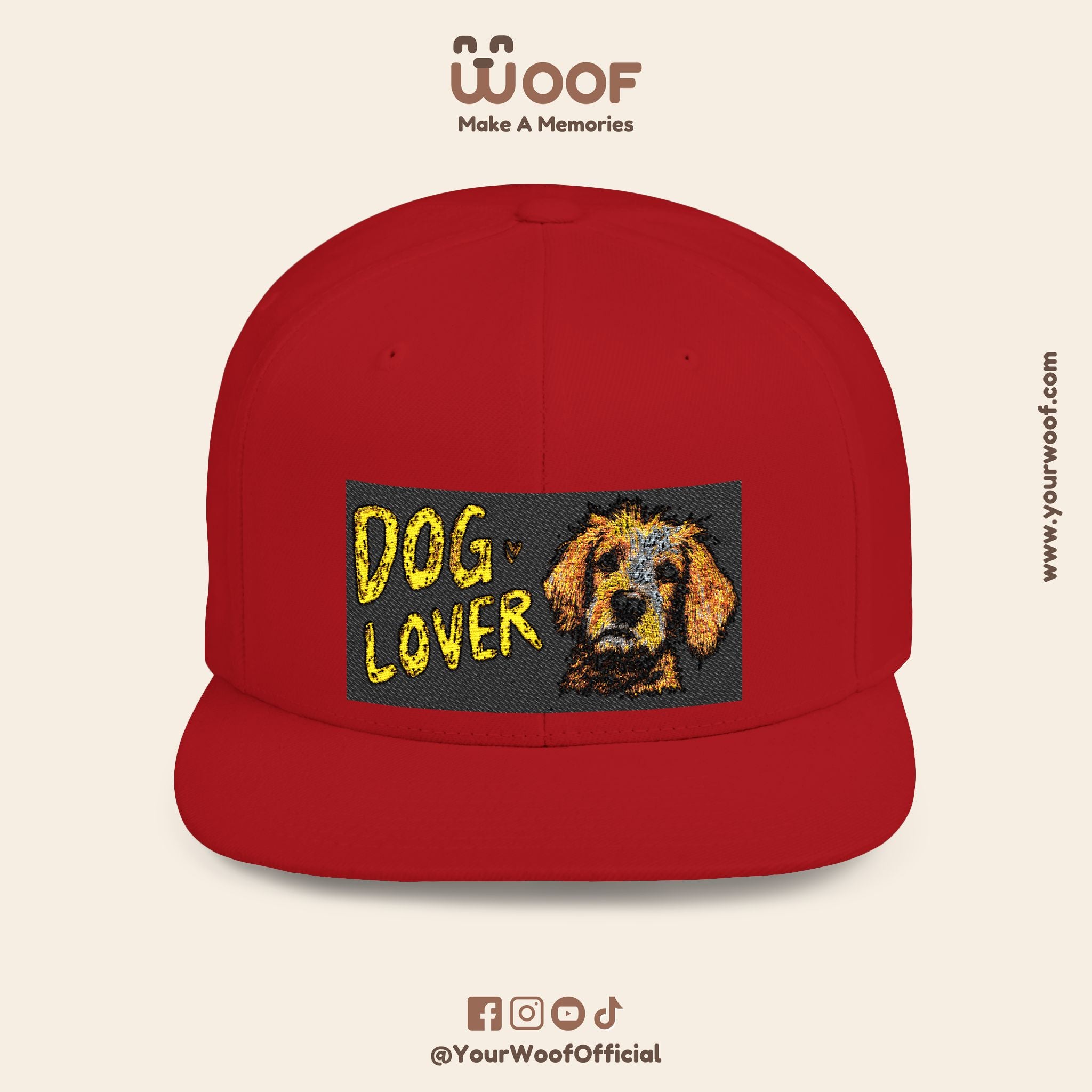 Dog Lover Flat Bill Snapback Hat, Casual Cap for Pet Owners, Dog Gift, Adjustable Hat, Fashion Accessory for Animal Lovers