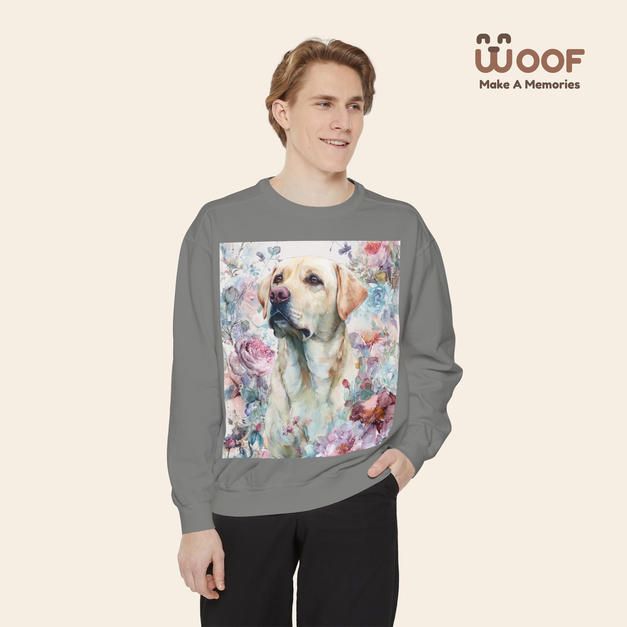 Floral Labrador Sweatshirt for Dog Lovers
