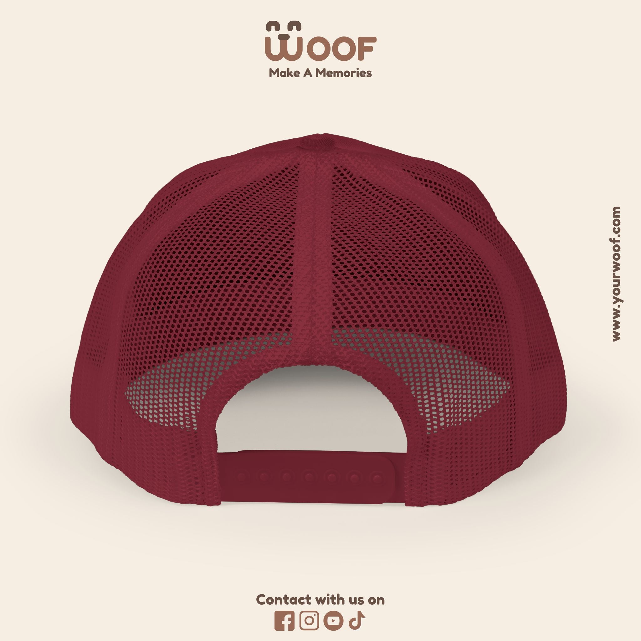 Woof Snapback Trucker Cap - Pet Lovers Gift, Dog Mom Hat, Casual Outdoor Accessory, Fun Pet Apparel, Unique Dog Dad Gift