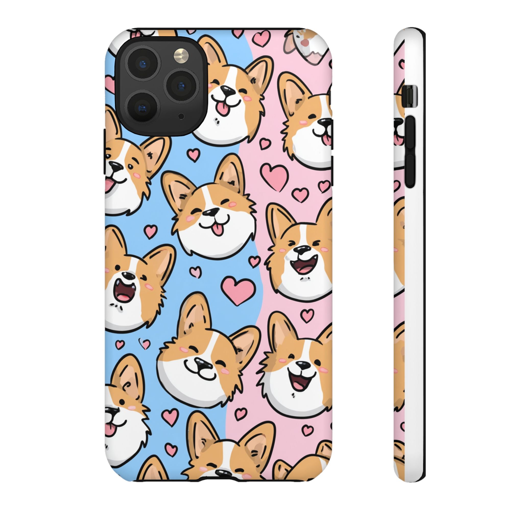 Cute Corgi Phone Case – Fun & Playful Protection with Love Hearts