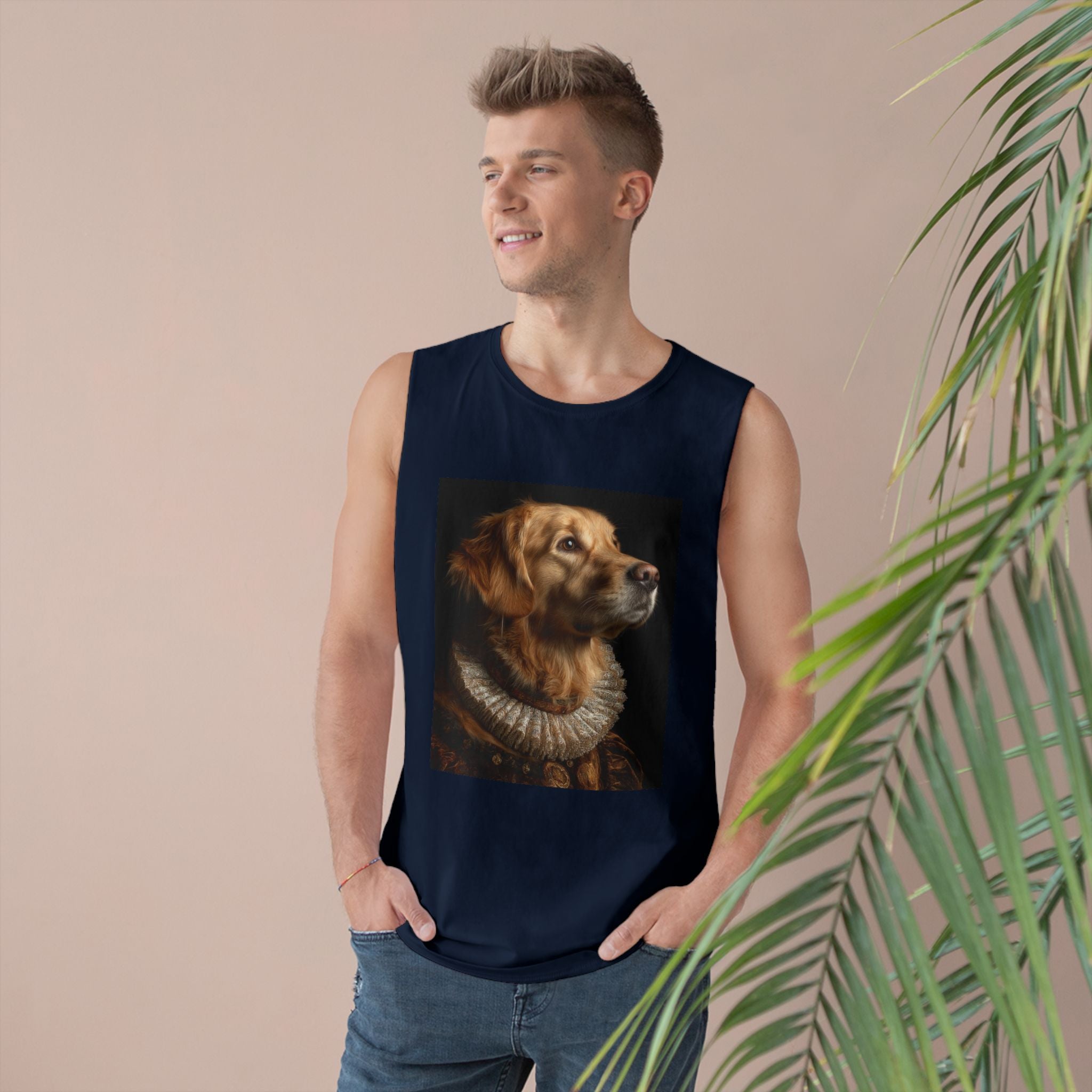 Golden Retriever Portrait Tank Top, Dog Lover Gift, Pet Memorial Tee, Animal Art Apparel, Unique Dog Owner Shirt