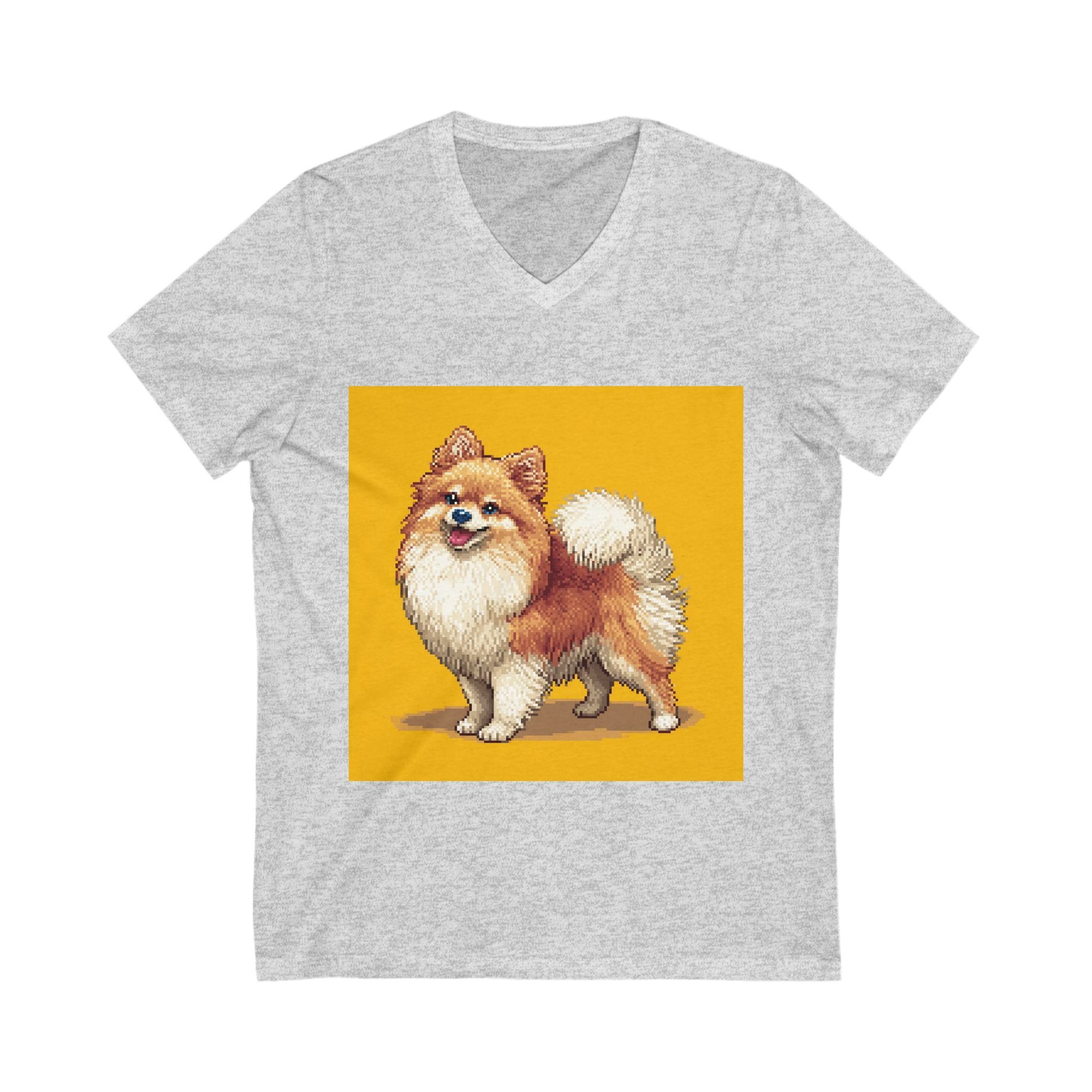 Pomeranian Love V-Neck Tee, Cute Dog Shirt, Pet Lover Gift, Animal T-Shirt, Casual Wear, Birthday Gift