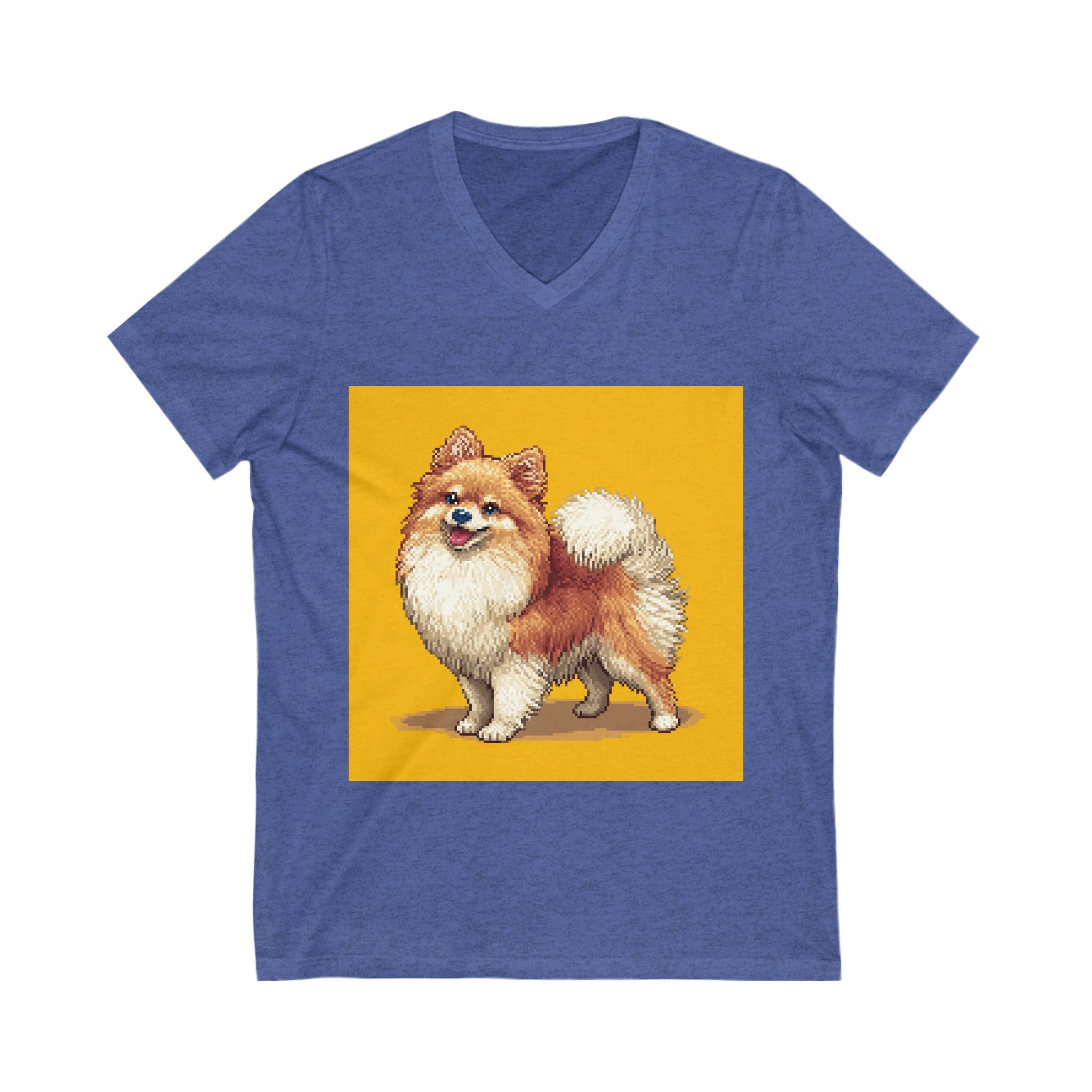 Pomeranian Love V-Neck Tee, Cute Dog Shirt, Pet Lover Gift, Animal T-Shirt, Casual Wear, Birthday Gift