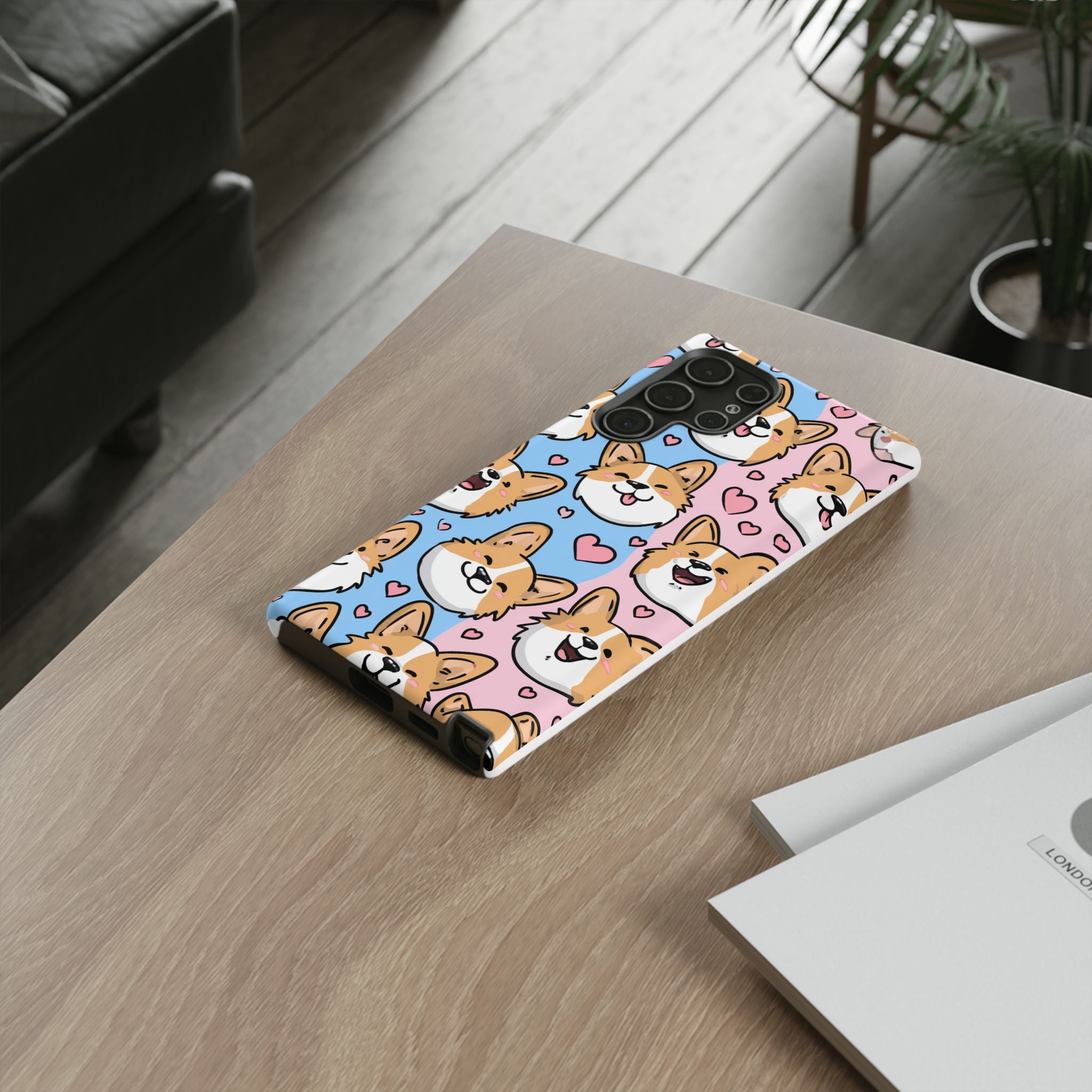 Cute Corgi Phone Case – Fun & Playful Protection with Love Hearts