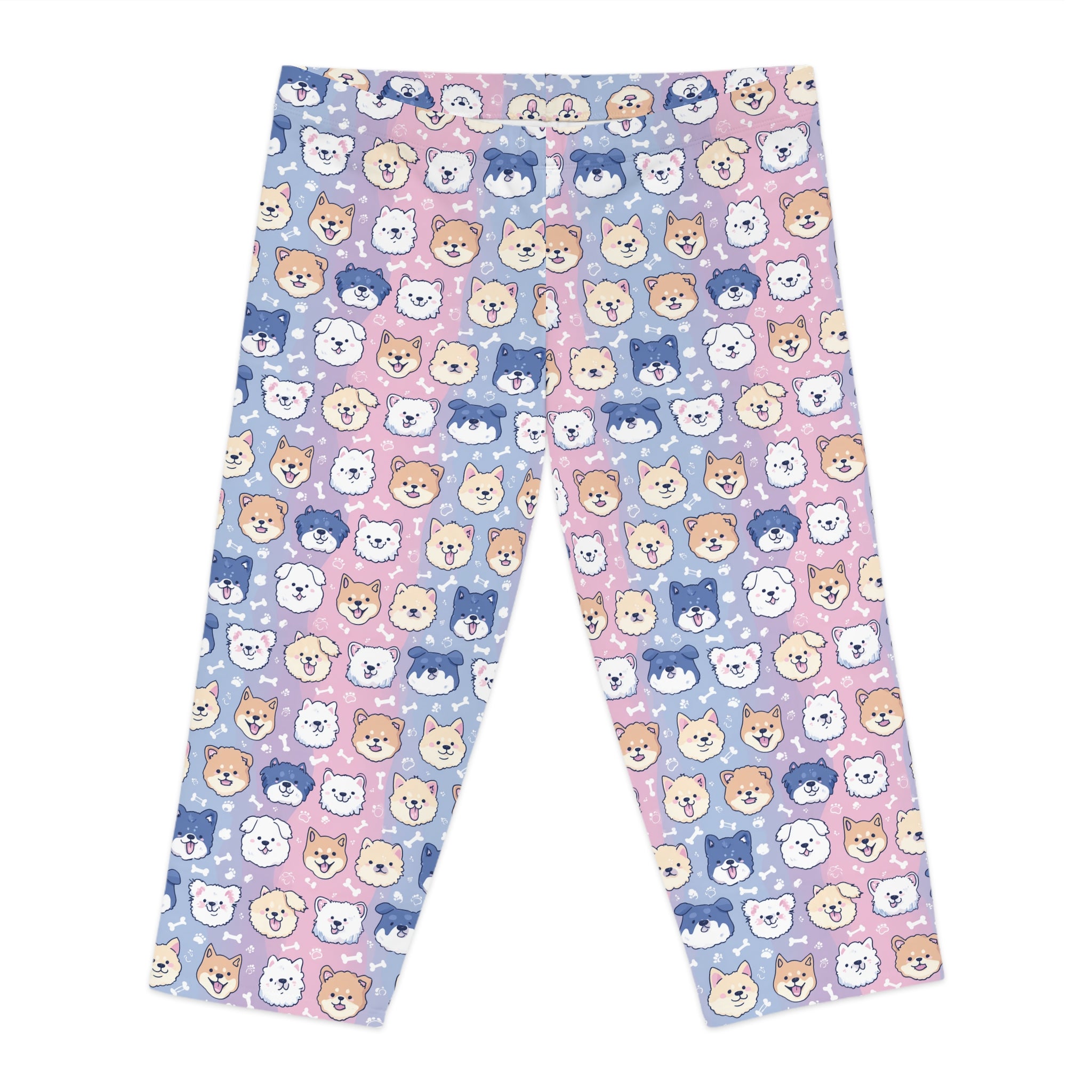 Cute Animal Print Capri Leggings for Women | Fun Workout Wear, Casual Fashion, Gift for Pet Lovers, Cozy loungewear, Summer Style