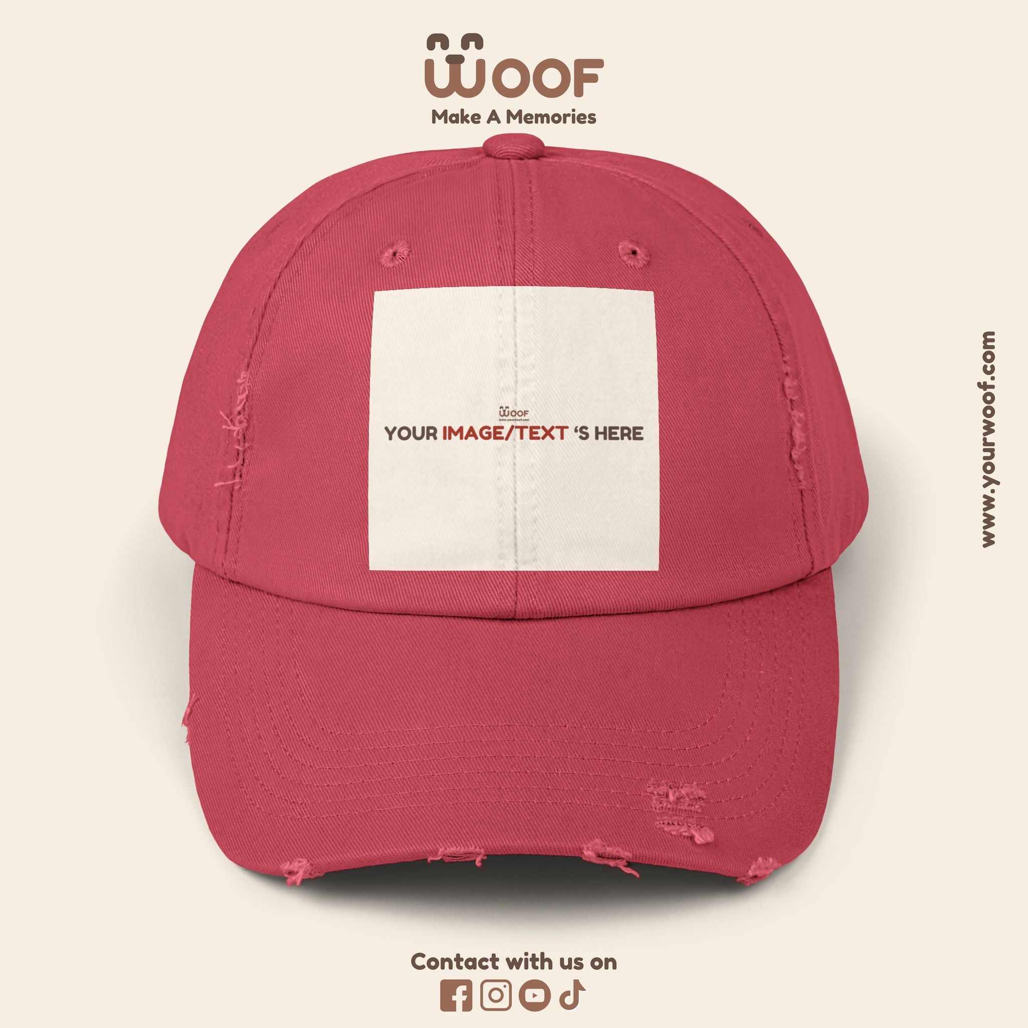 Playful Distressed Cap - Perfect Gift for Dog Lovers, Casual Wear, Outdoor Adventures, Pet Themed Accessories, Birthday Gift