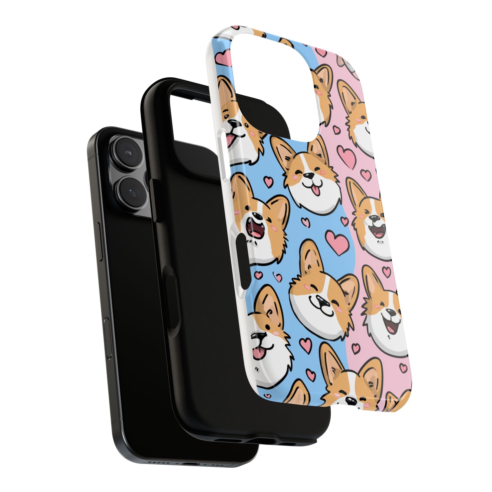 Cute Corgi Phone Case – Fun & Playful Protection with Love Hearts