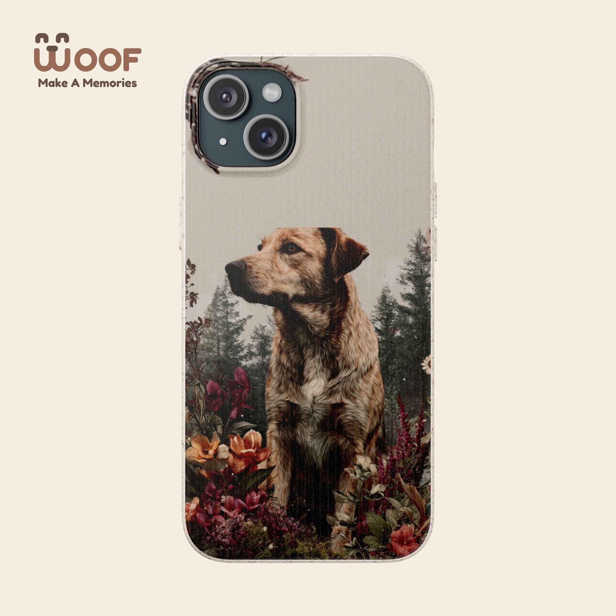 Eco-Friendly Dog Lover Biodegradable Phone Case - Floral Design