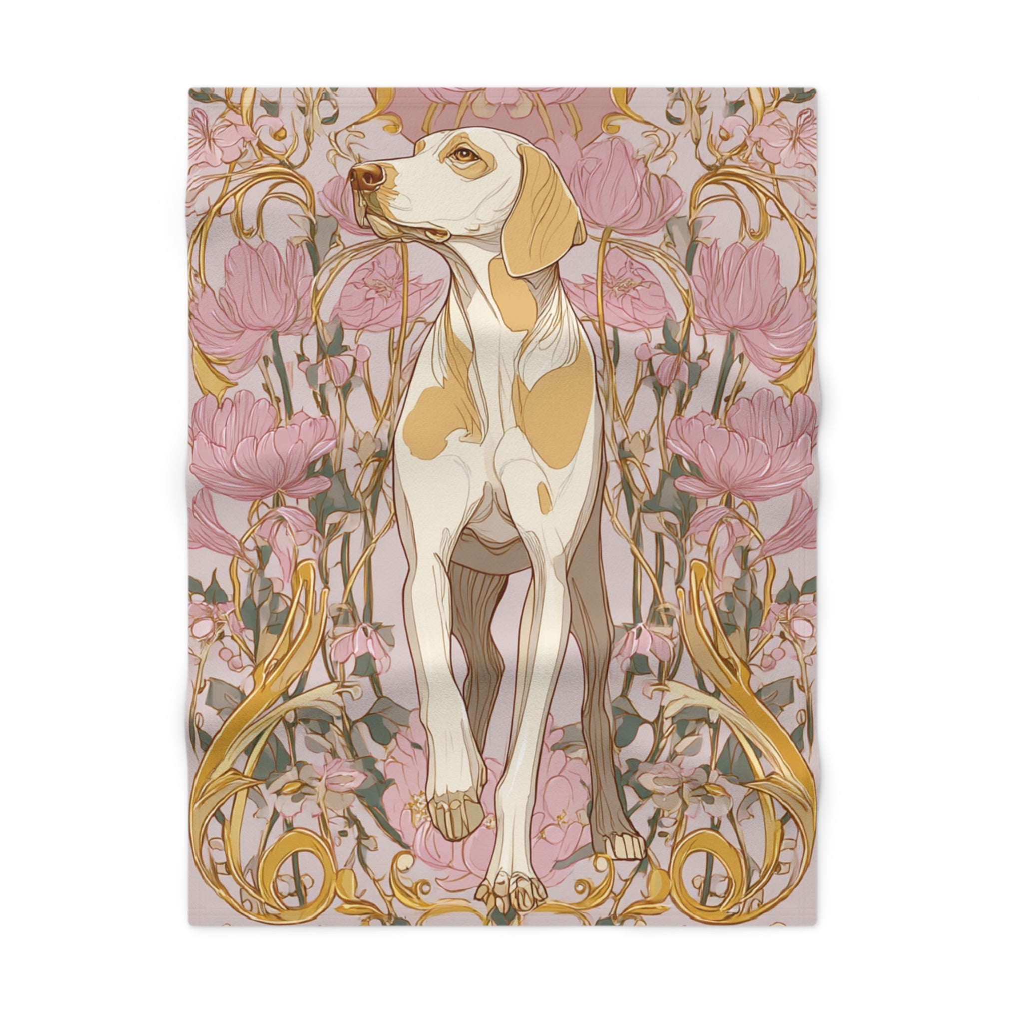 Elegant Floral Dog Fleece Baby Blanket - Cozy Soft Throw for Dog Lovers