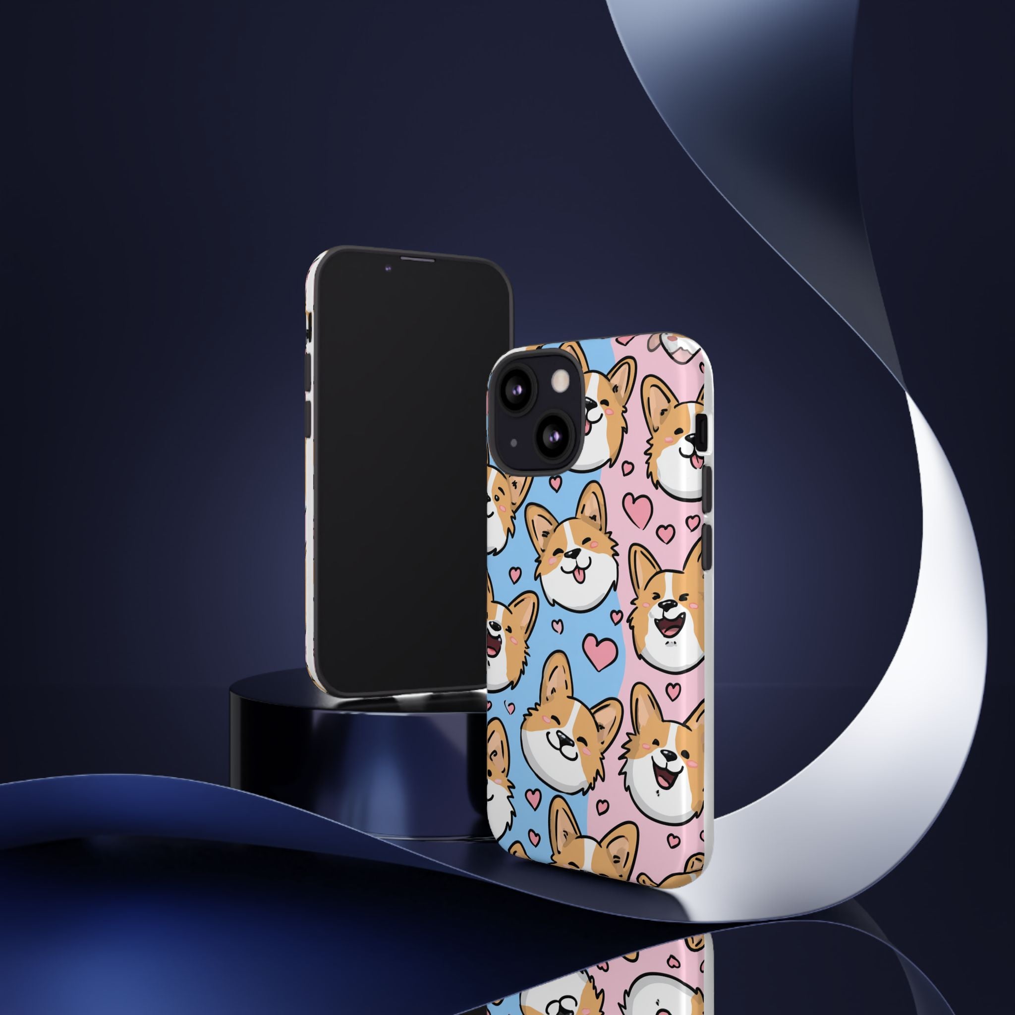 Cute Corgi Phone Case – Fun & Playful Protection with Love Hearts