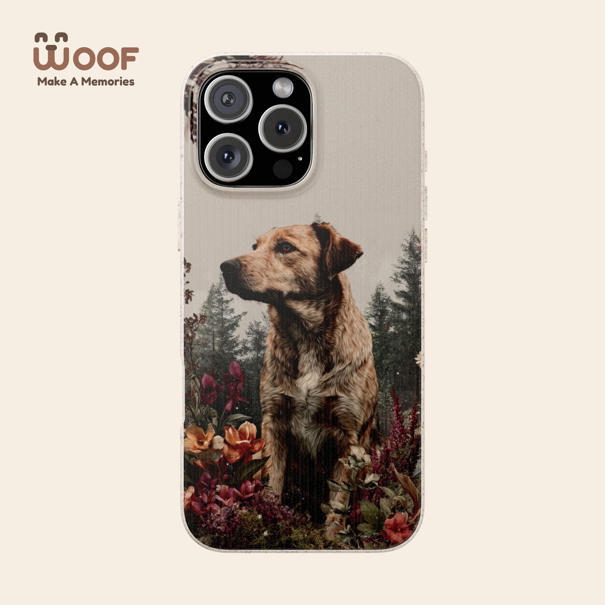 Eco-Friendly Dog Lover Biodegradable Phone Case - Floral Design