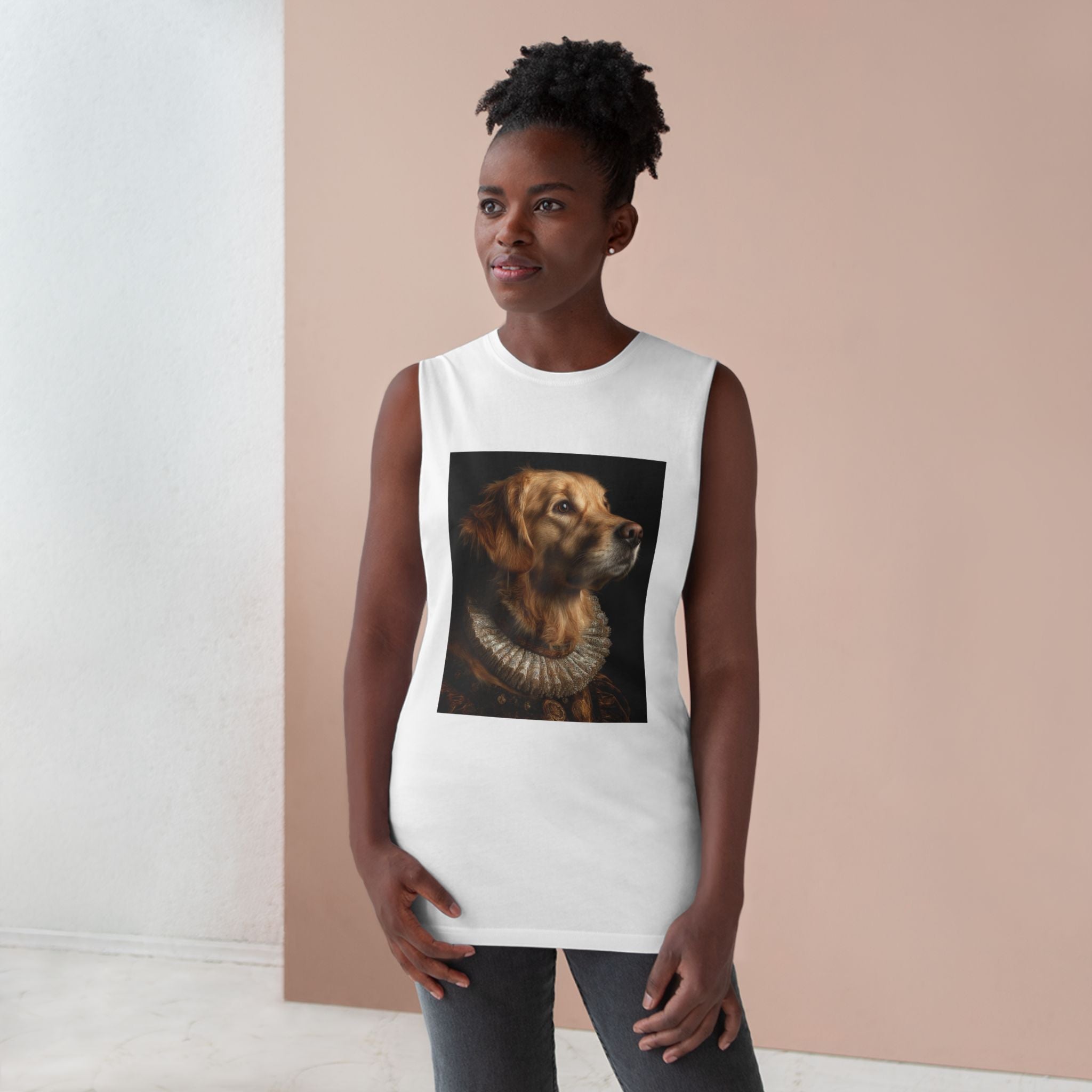 Golden Retriever Portrait Tank Top, Dog Lover Gift, Pet Memorial Tee, Animal Art Apparel, Unique Dog Owner Shirt