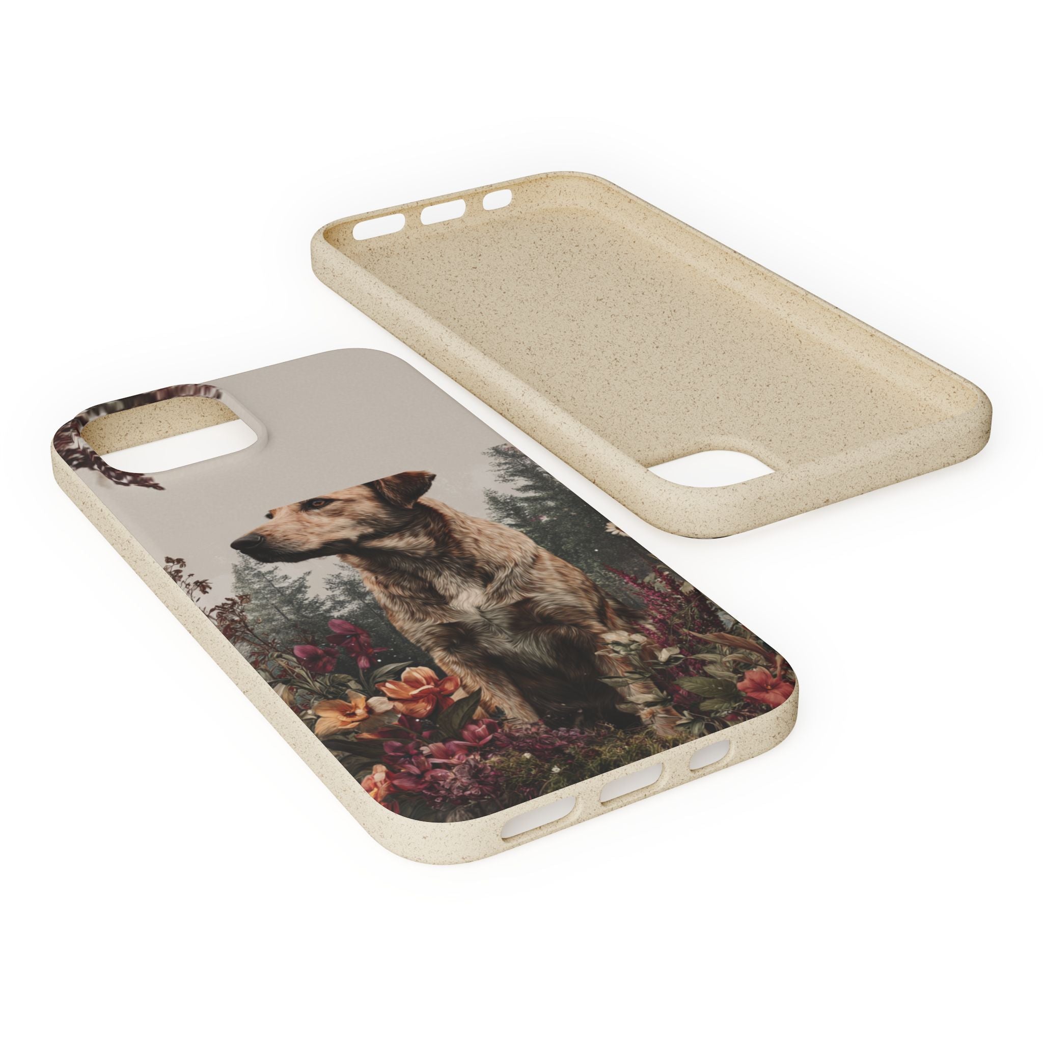 Eco-Friendly Dog Lover Biodegradable Phone Case - Floral Design