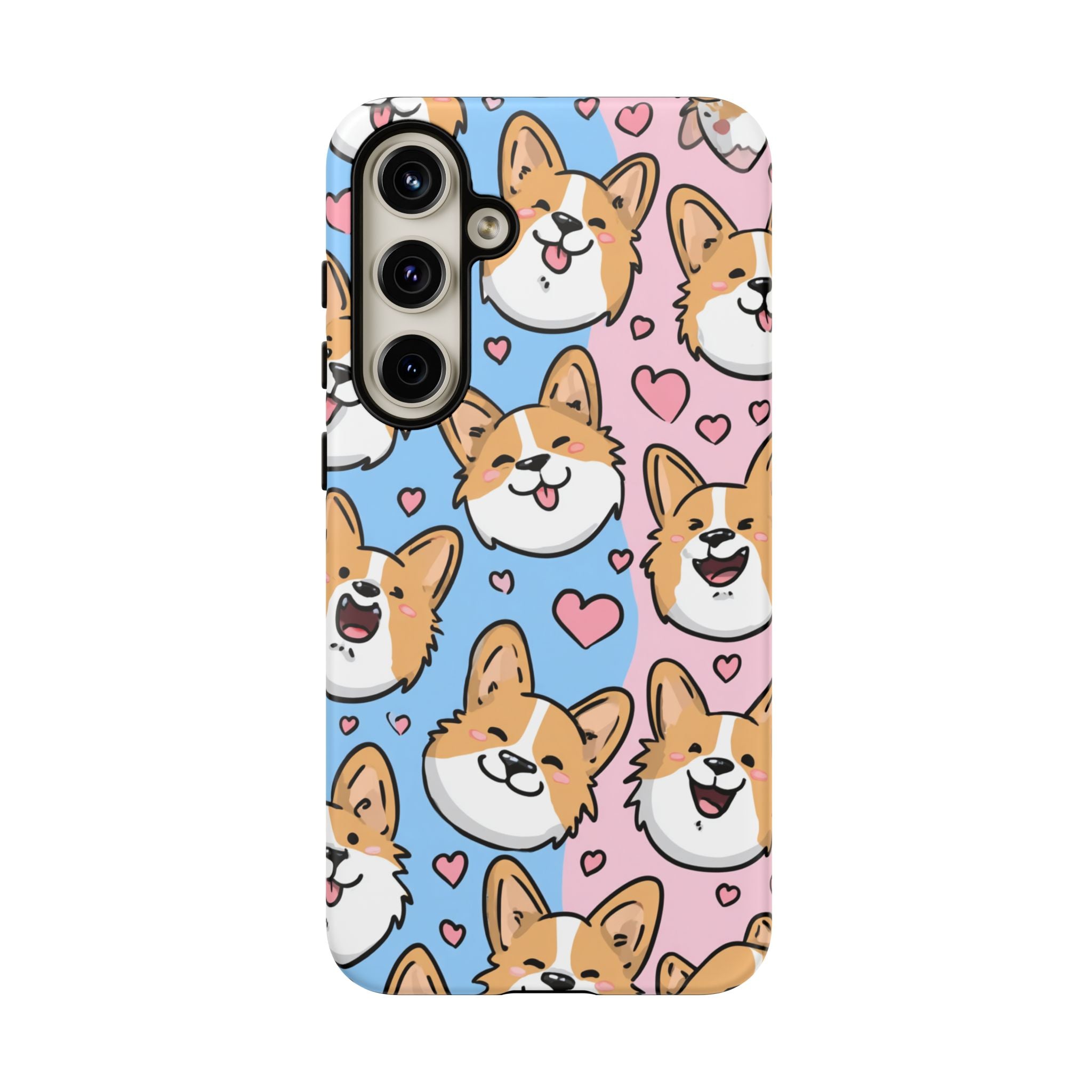 Cute Corgi Phone Case – Fun & Playful Protection with Love Hearts