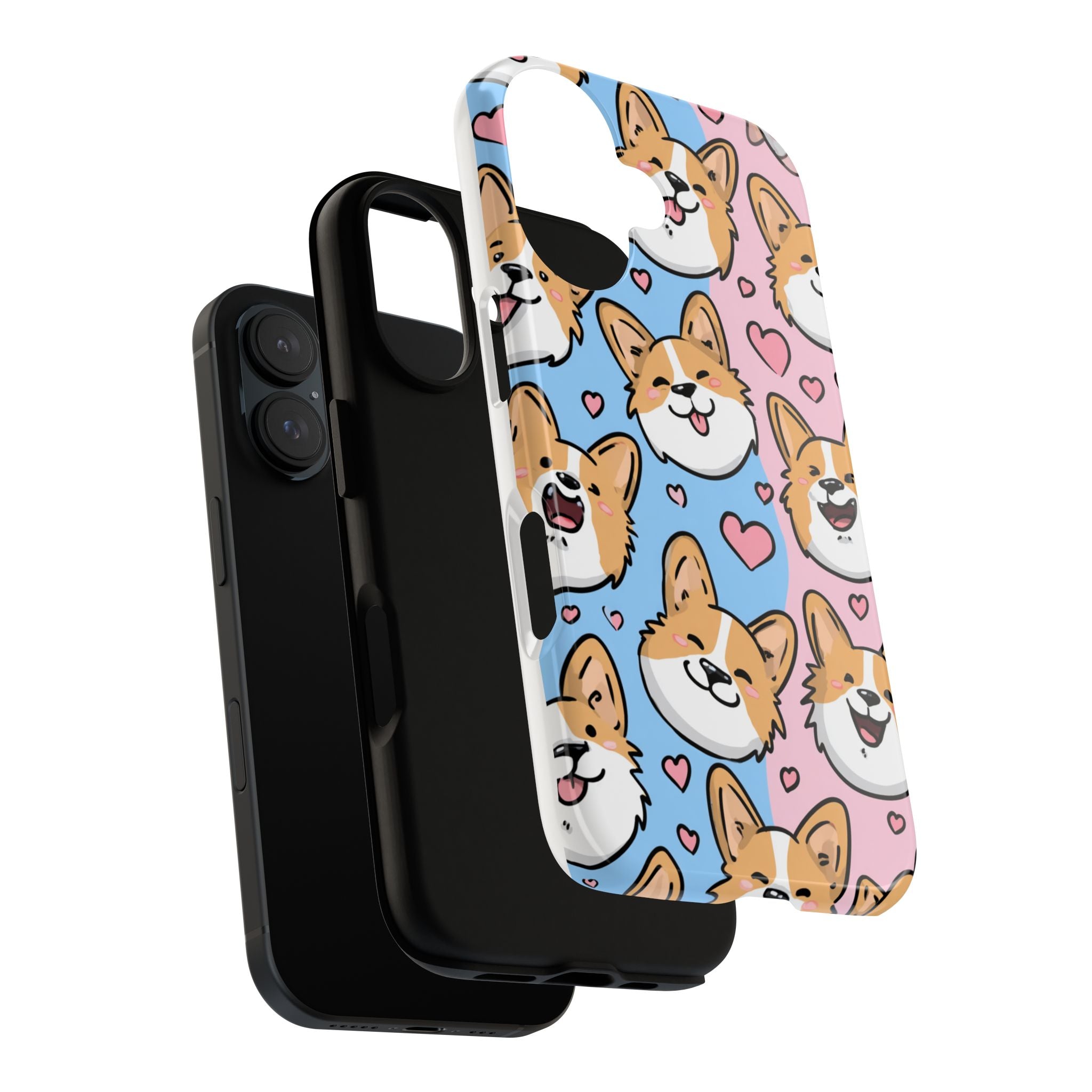 Cute Corgi Phone Case – Fun & Playful Protection with Love Hearts