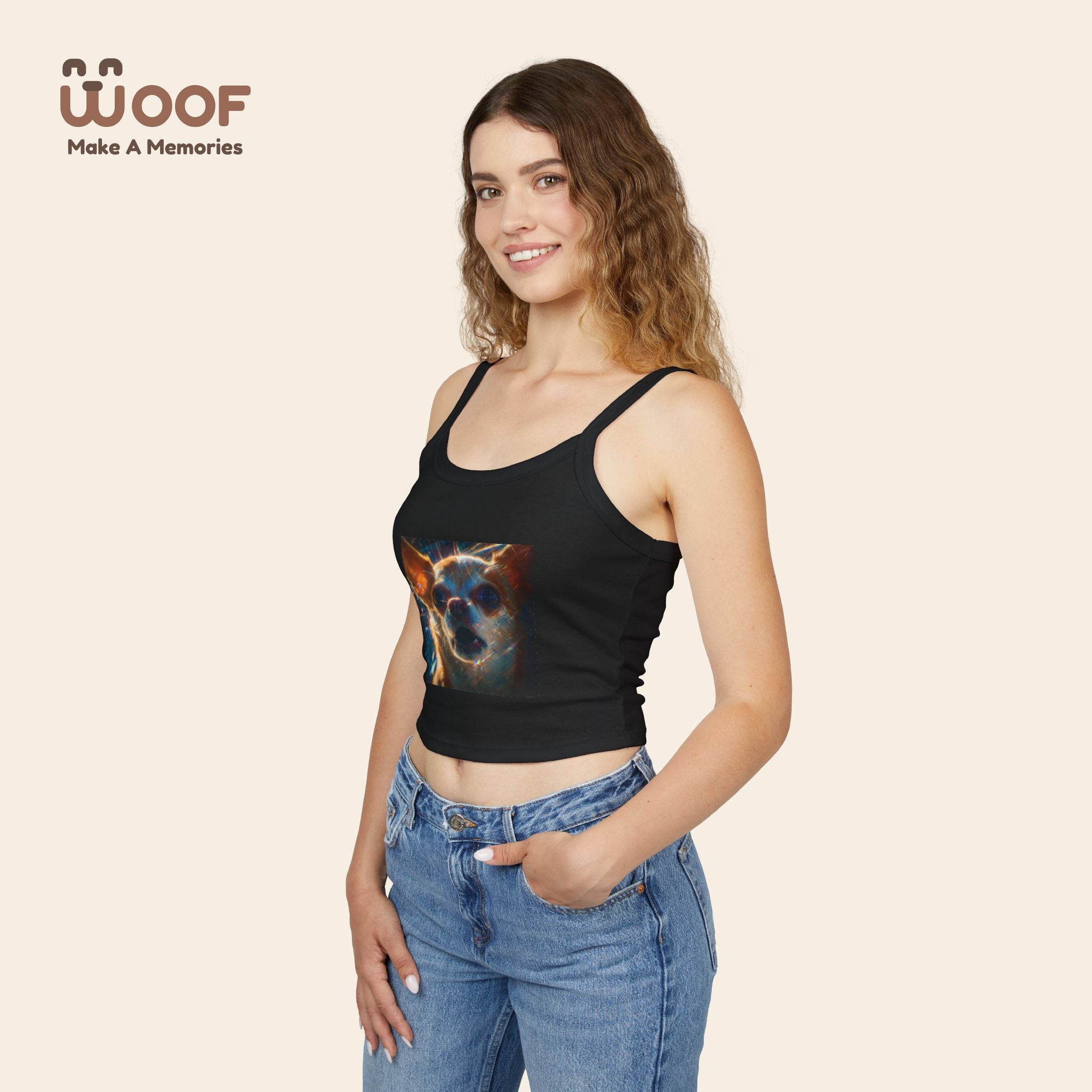Cute Pet Lover's Spaghetti Strap Tank Top, Dog Mom Gift, Summer Top, Casual Wear, Animal Lover Apparel