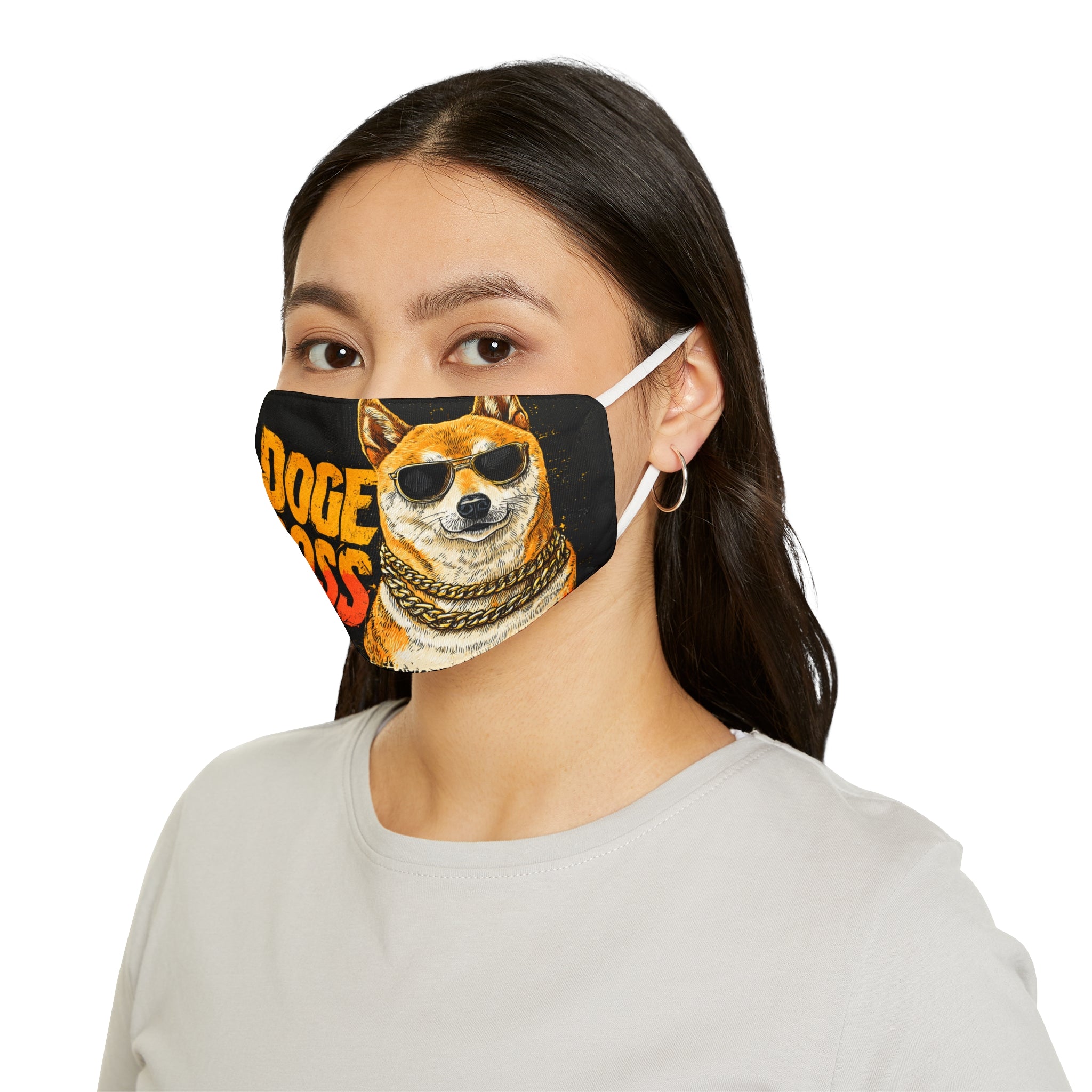 Doge Boss Face Mask - Fun, Stylish Snug-Fit Polyester Mask for Dog Lovers, Gifts, Everyday Wear, Halloween, or Costume Parties