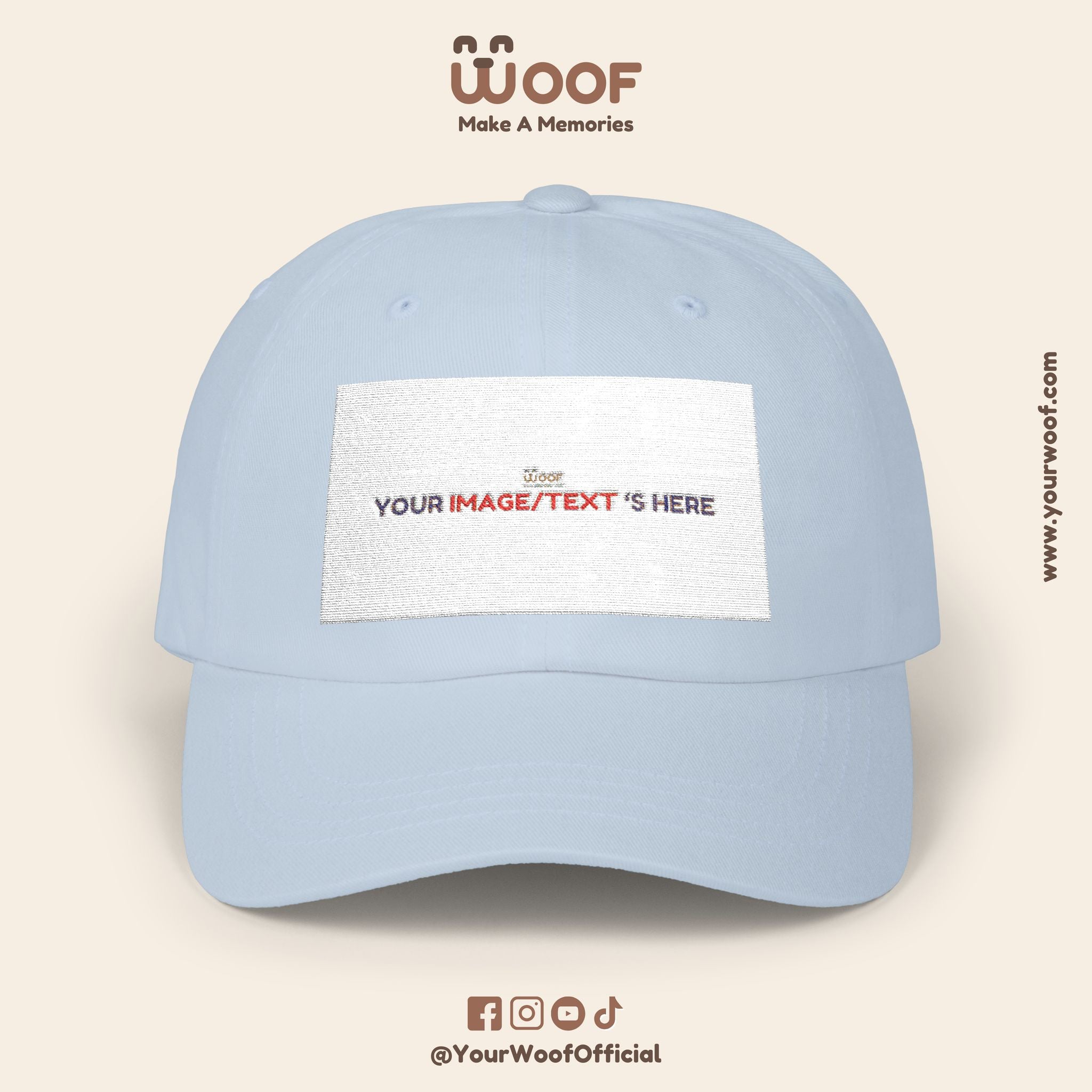 Classic Dad Cap with Woof Design, Adjustable Cap for Dog Lovers, Gift for Pet Owners, Casual Style Hat, Everyday Wear
