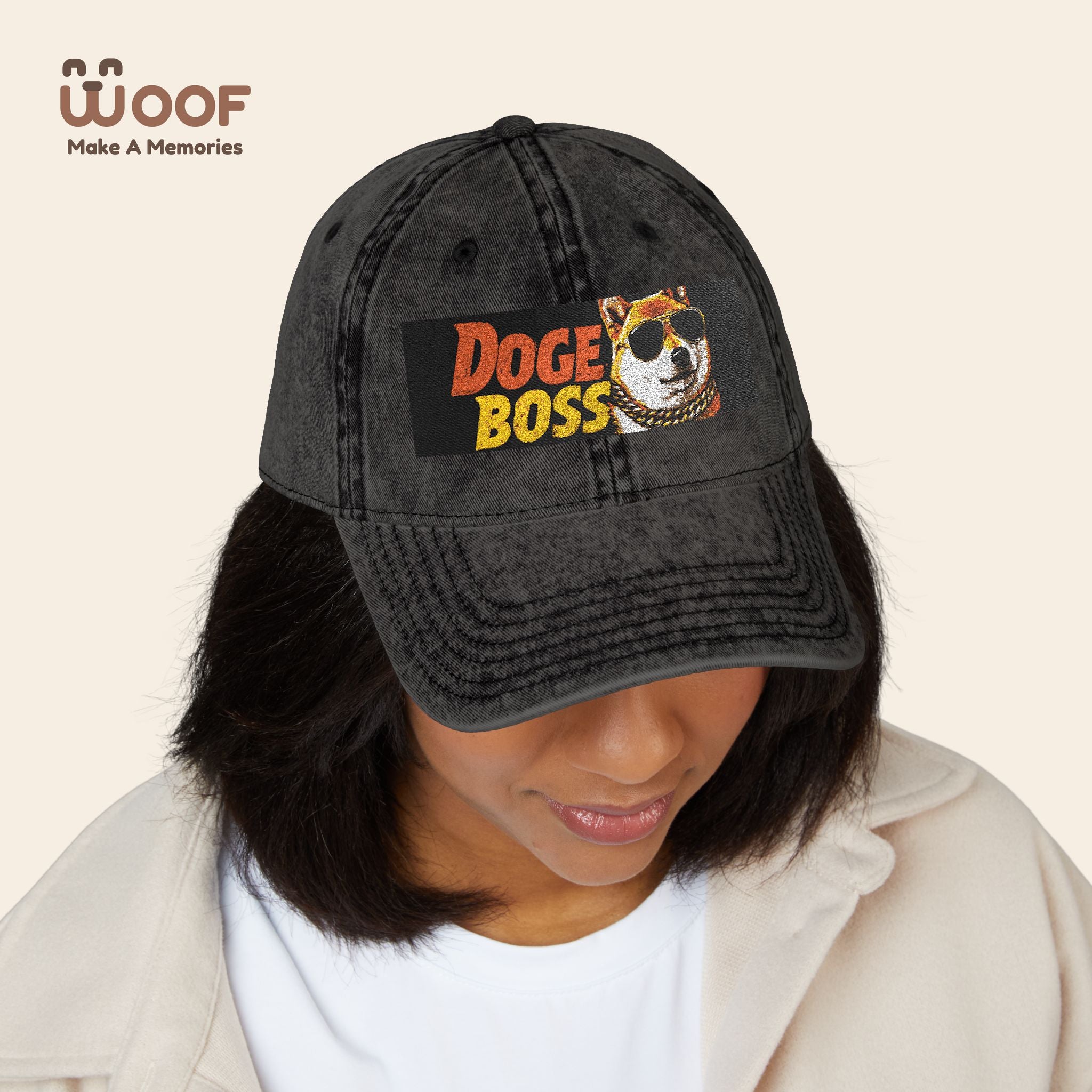 Vintage Doge Boss Cap, Retro Embroidered Hat, Unique Gift for Meme Lovers, Trendy Dad Hat, Cool Casual Accessory