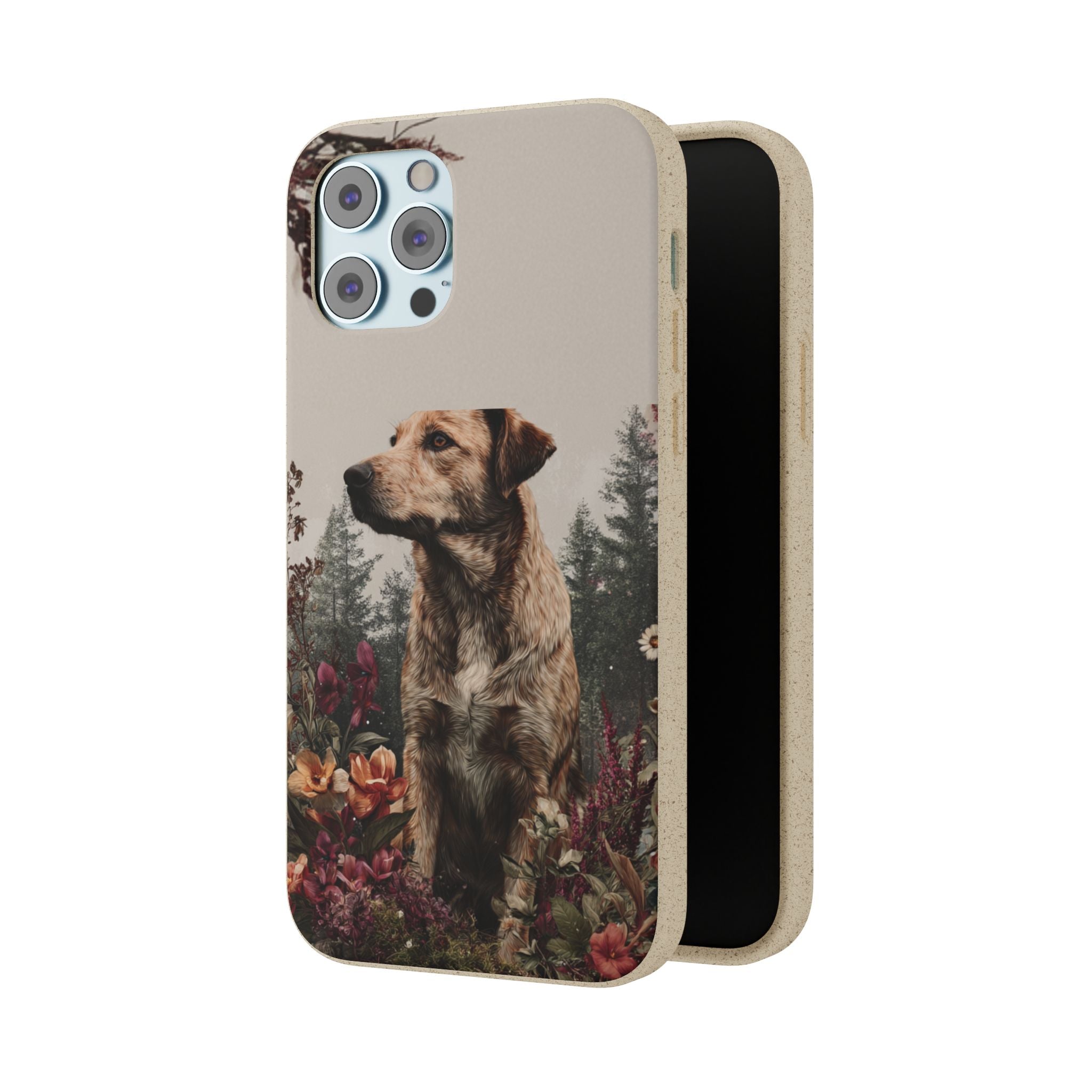 Eco-Friendly Dog Lover Biodegradable Phone Case - Floral Design