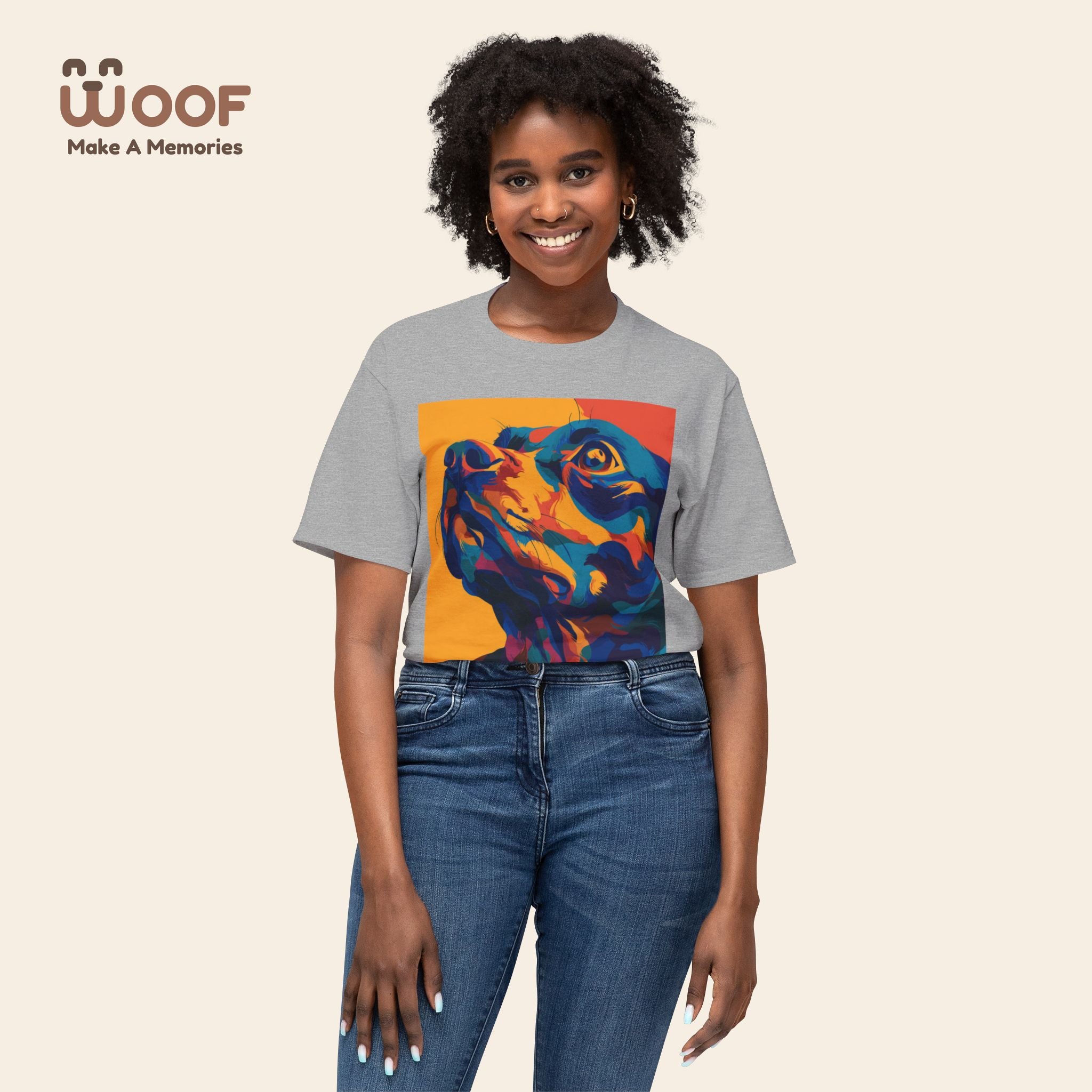 Colorful Dog Portrait T-Shirt | Pet Lover Gift, Animal Lover Apparel, Fun Dog Tee, Gift for Dog Moms, Unique Pet Merchandise
