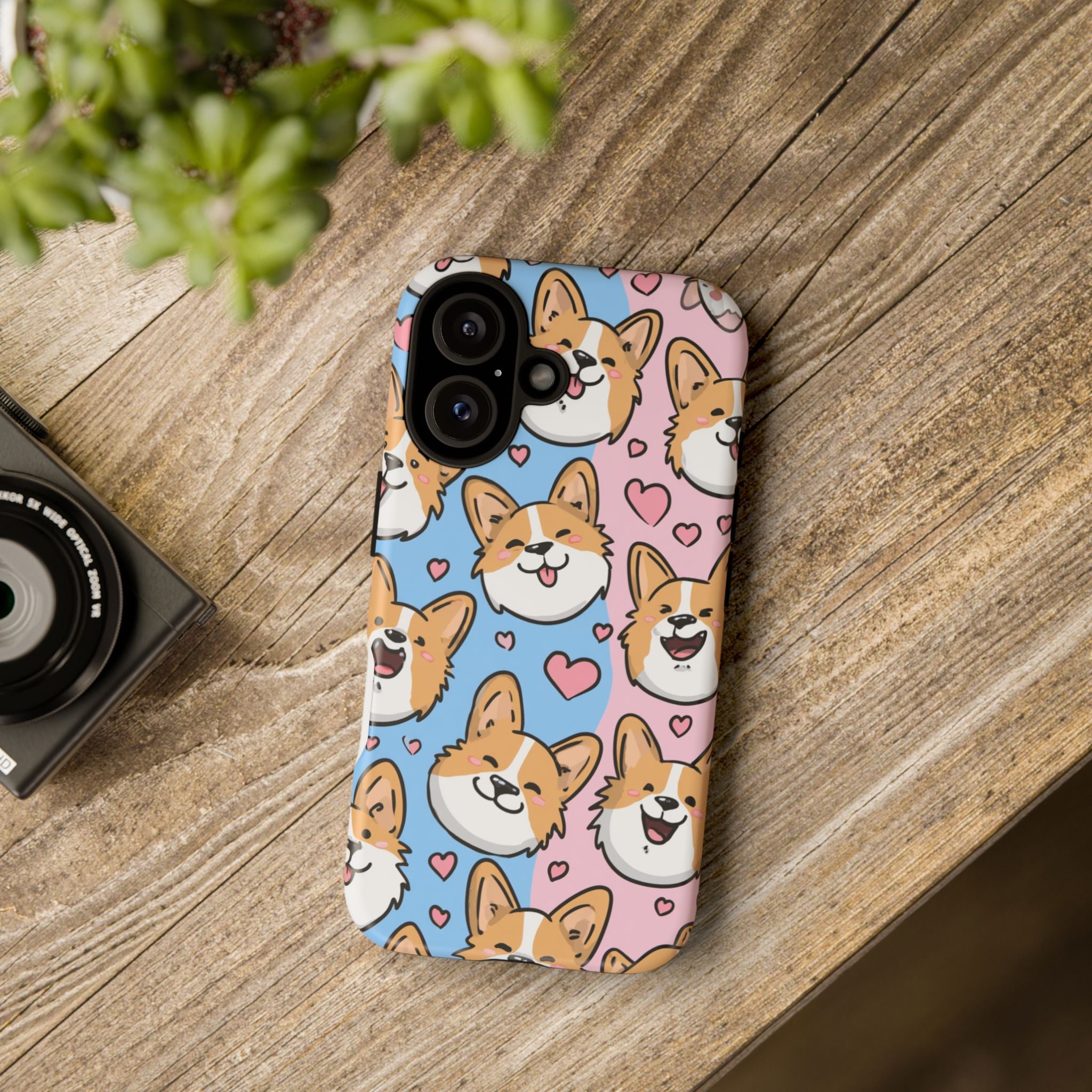 Cute Corgi Phone Case – Fun & Playful Protection with Love Hearts