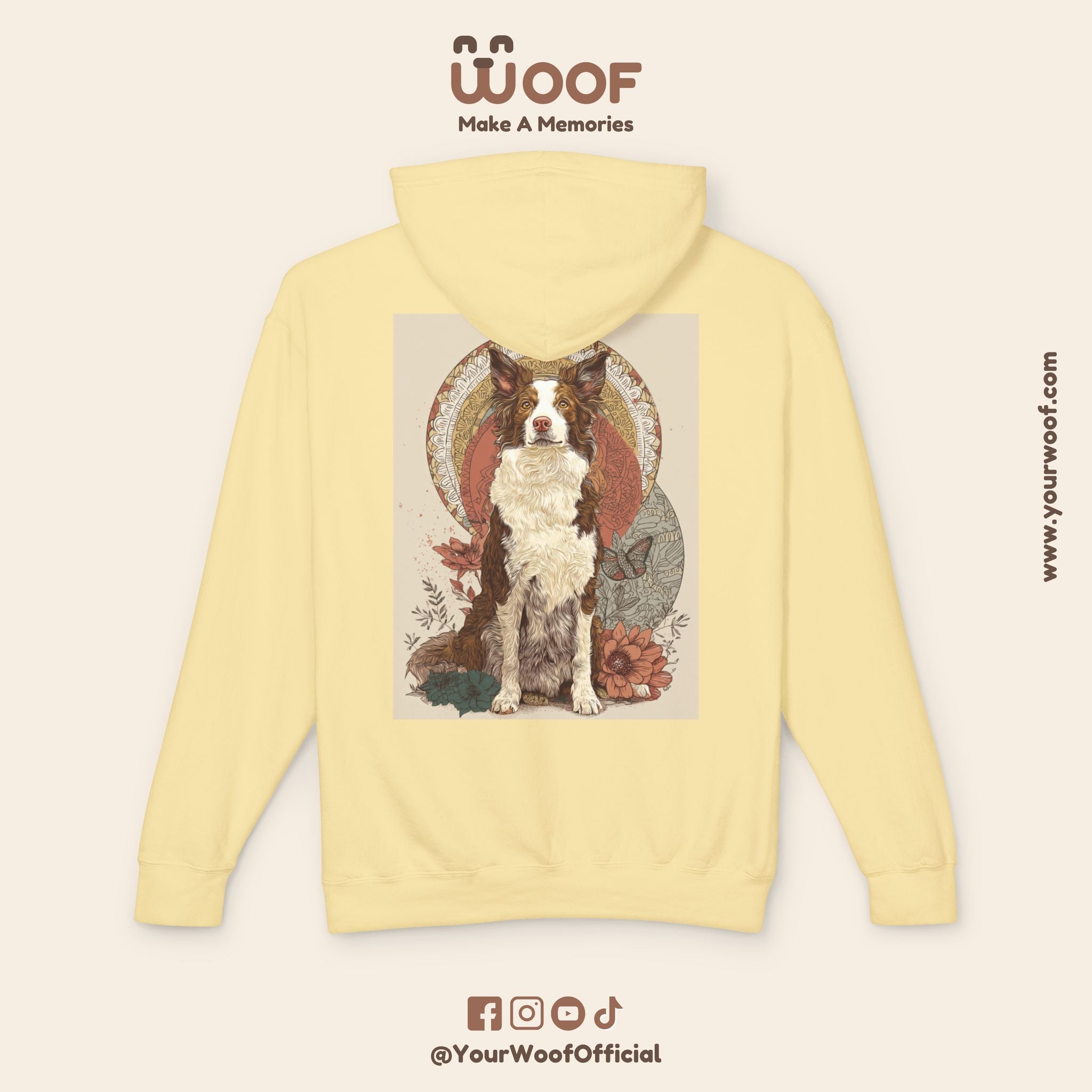 Vintage Dog Art Unisex Lightweight Hooded Sweatshirt - Pet Lover Gift, Nature-Inspired Apparel, Cozy Spring Layer, Dog-Themed Fashion