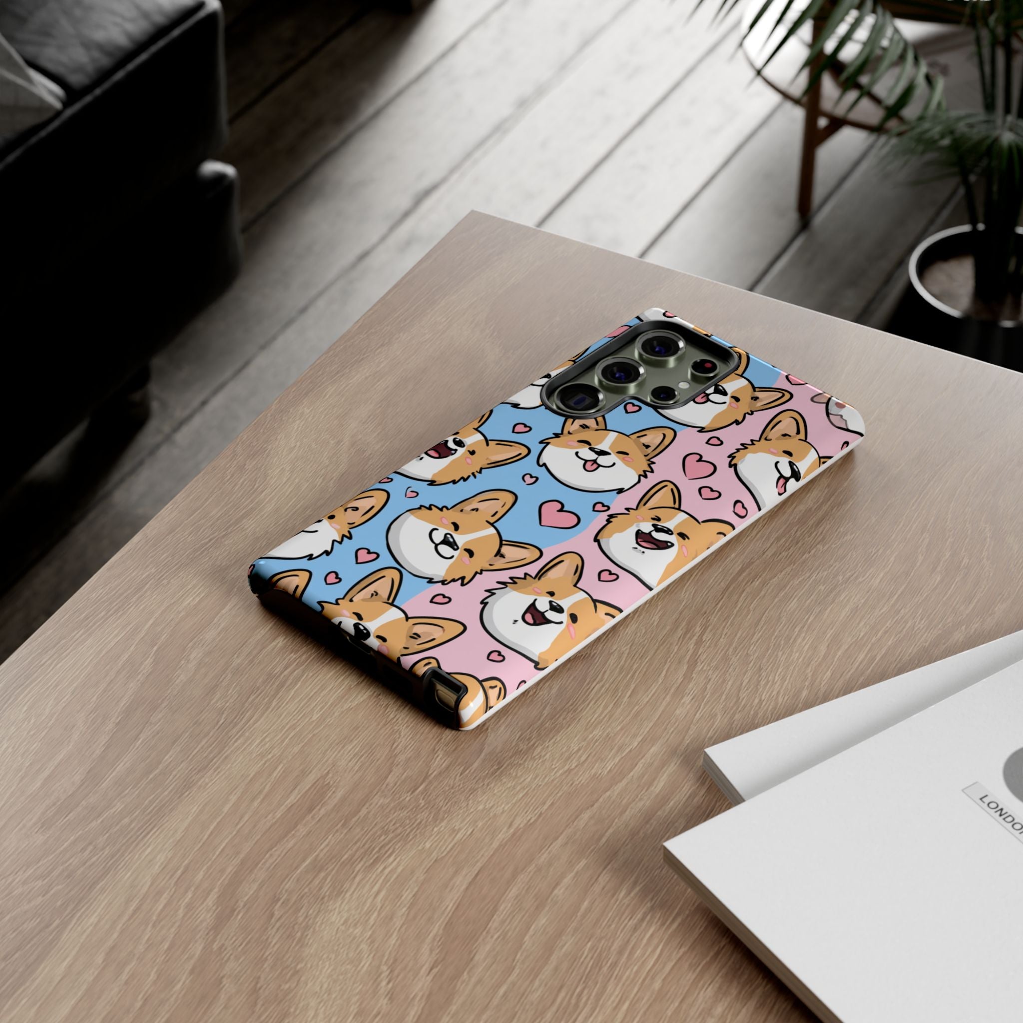 Cute Corgi Phone Case – Fun & Playful Protection with Love Hearts