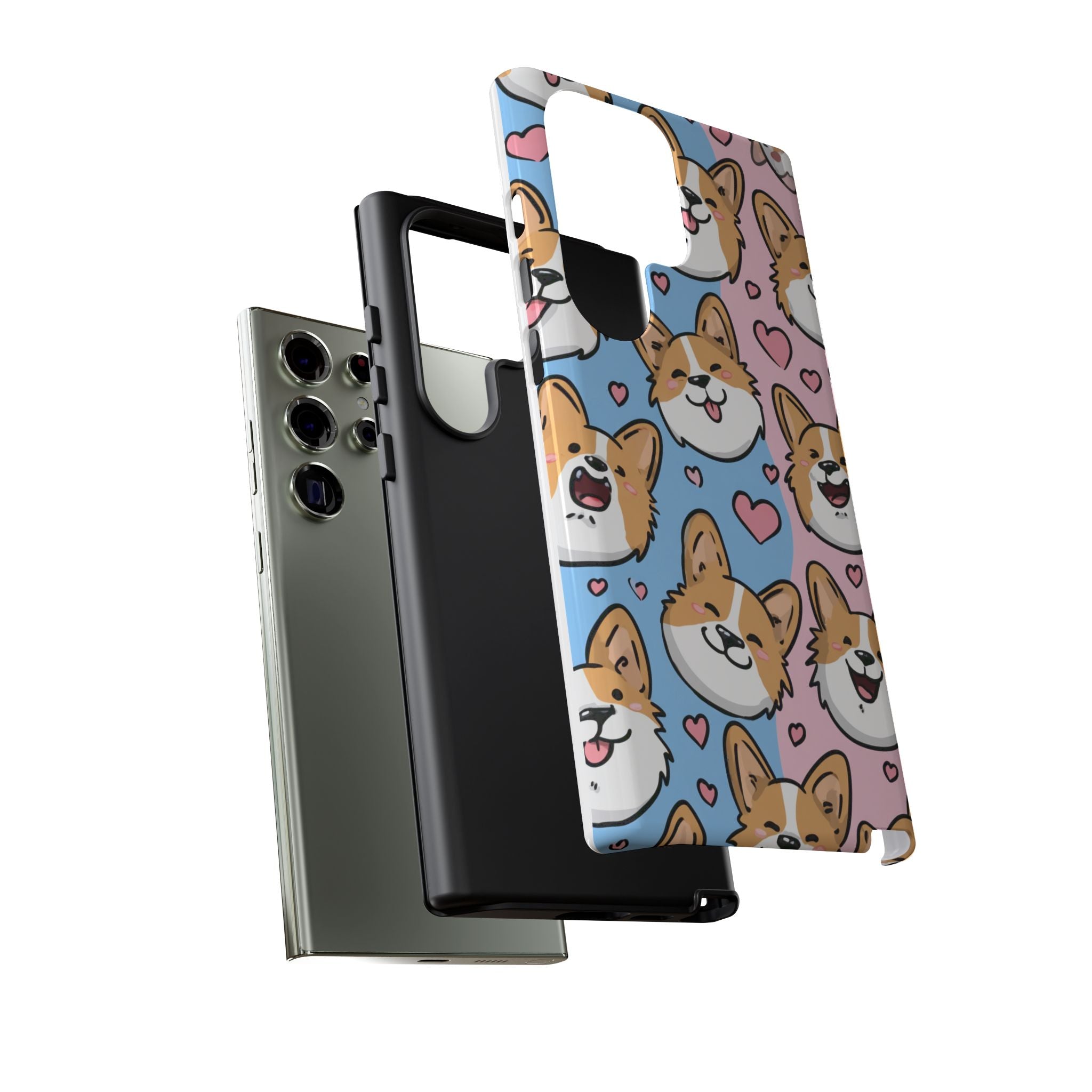 Cute Corgi Phone Case – Fun & Playful Protection with Love Hearts