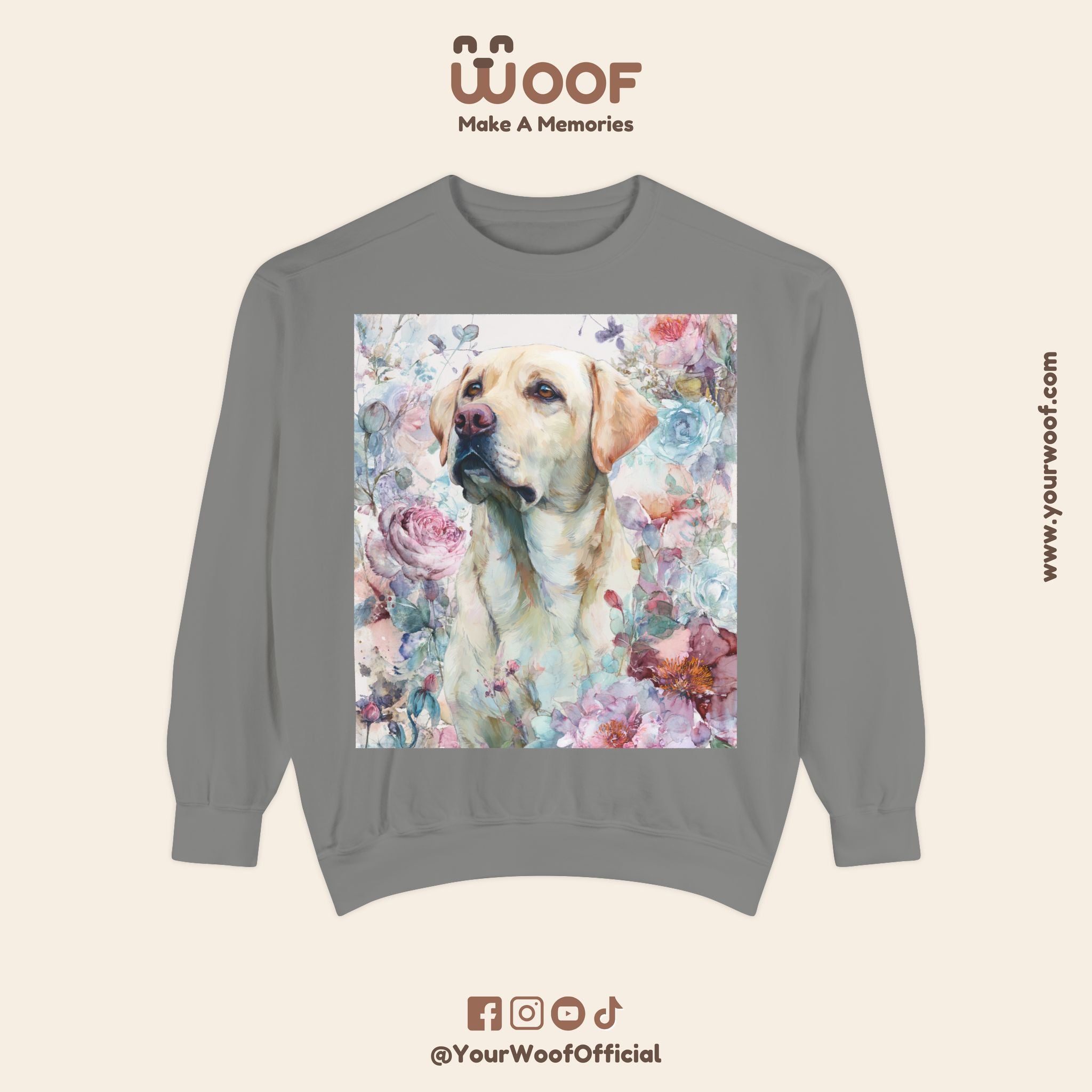 Floral Labrador Sweatshirt for Dog Lovers
