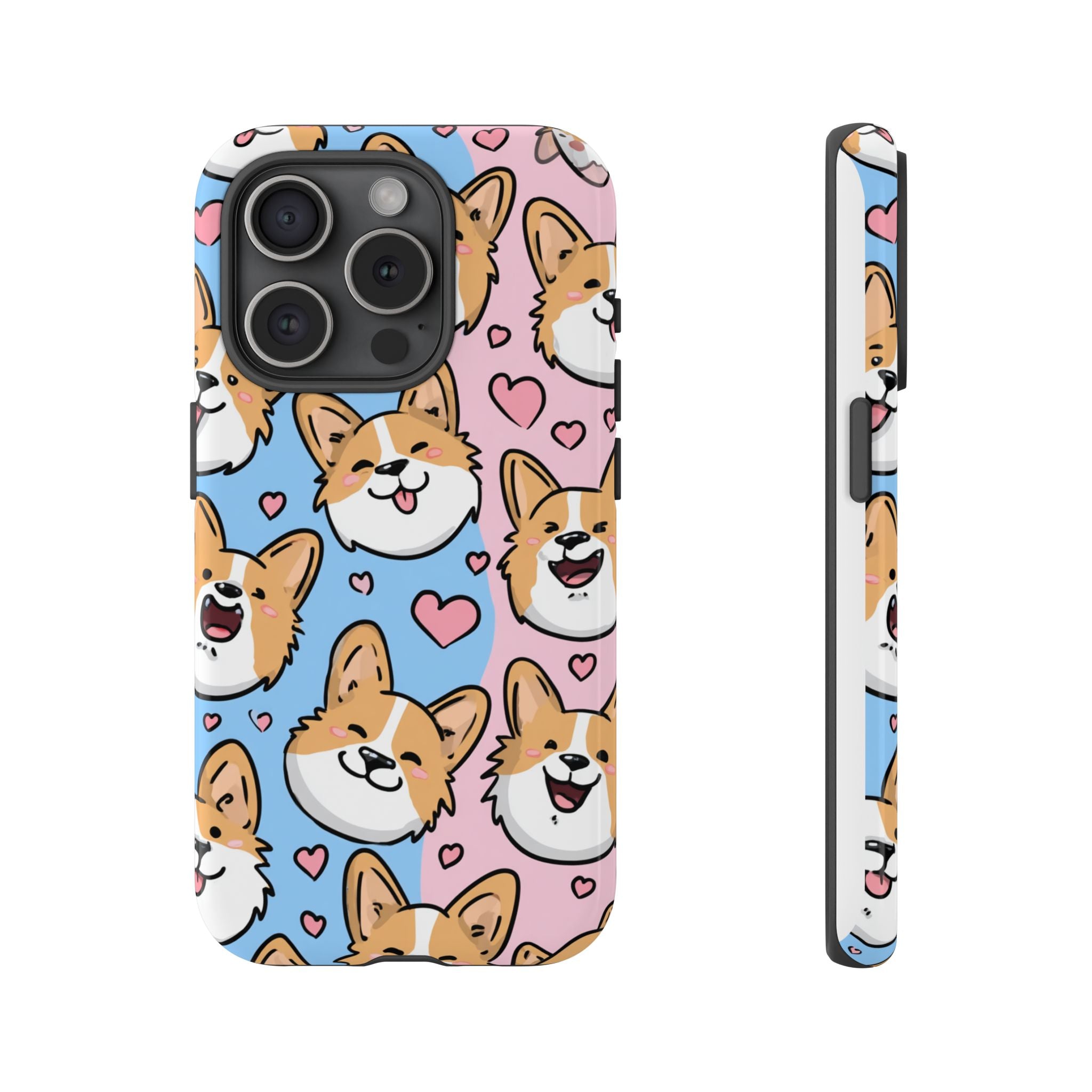 Cute Corgi Phone Case – Fun & Playful Protection with Love Hearts