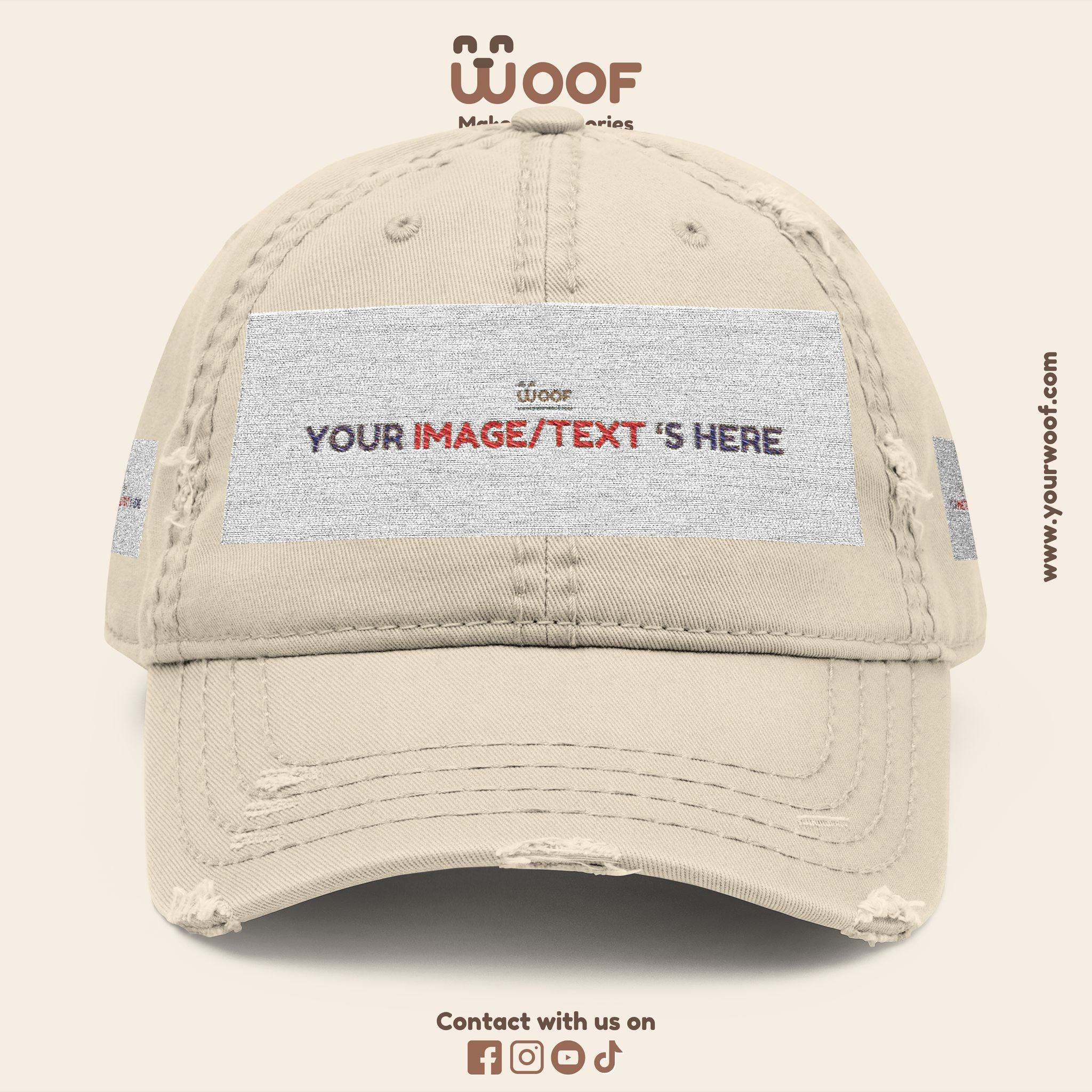 Distressed Embroidered Dad Hat, Customizable Cap for Casual Style, Great for Gifts, Outdoors, Festivals, Everyday Wear
