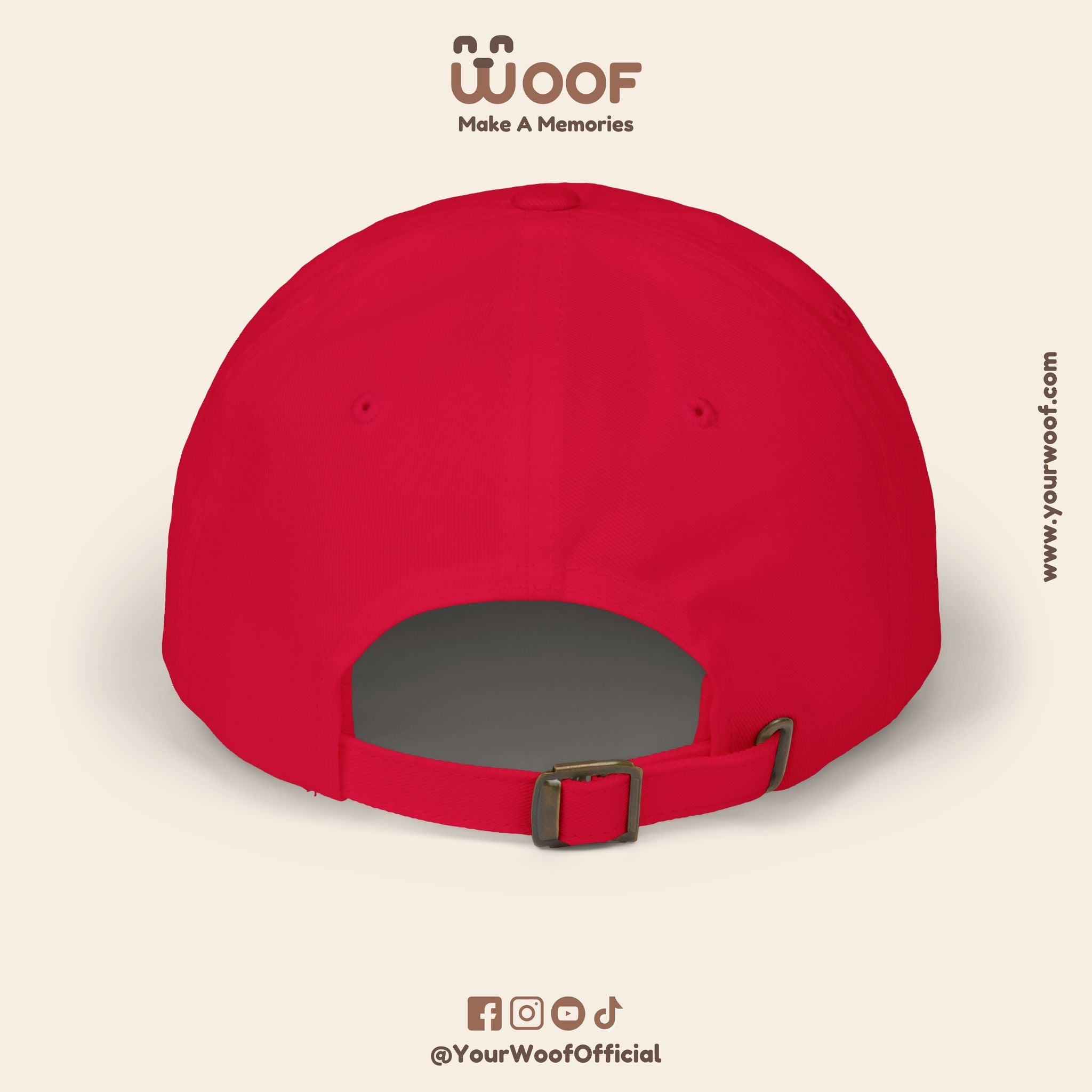 Classic Dad Cap with Woof Design, Adjustable Cap for Dog Lovers, Gift for Pet Owners, Casual Style Hat, Everyday Wear