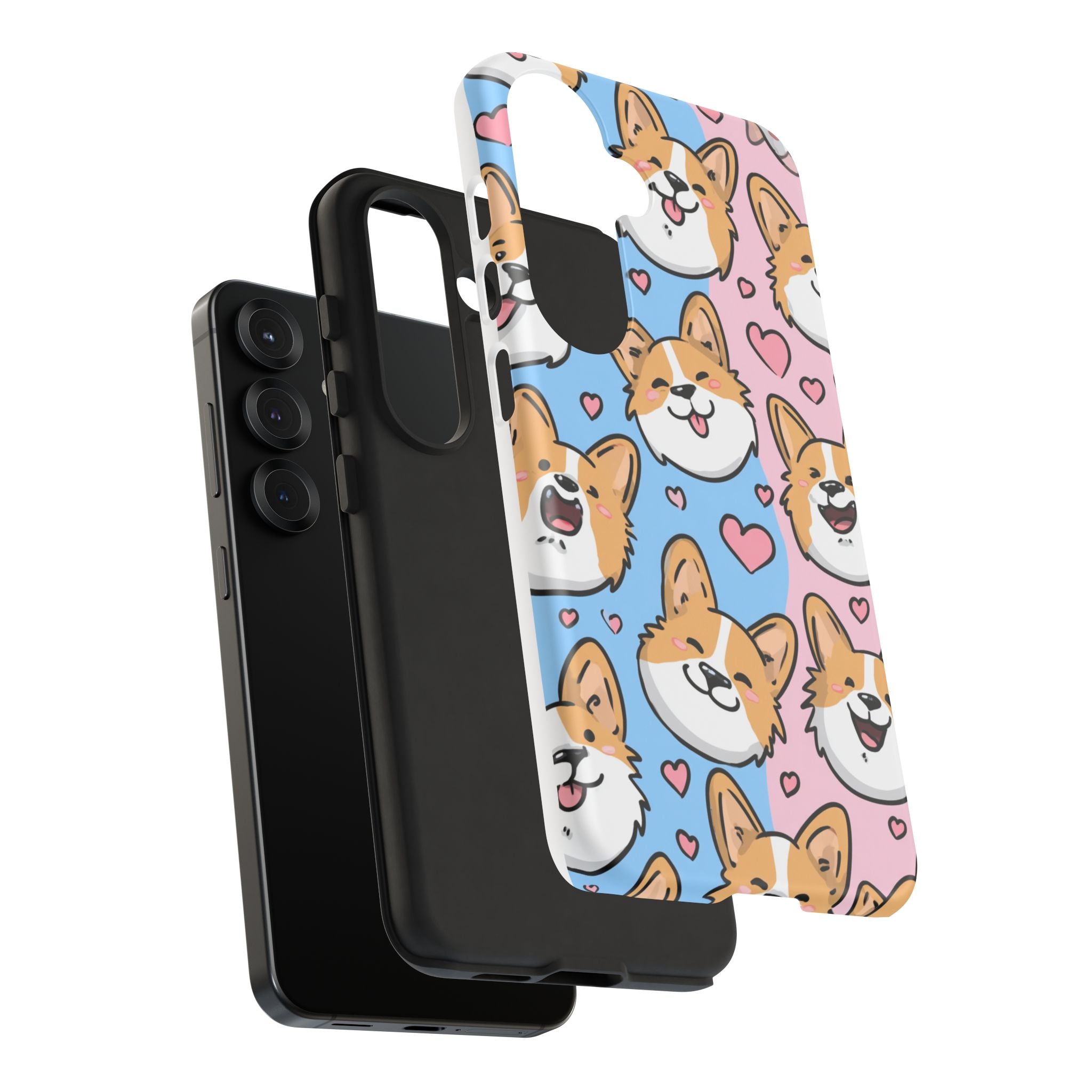 Cute Corgi Phone Case – Fun & Playful Protection with Love Hearts