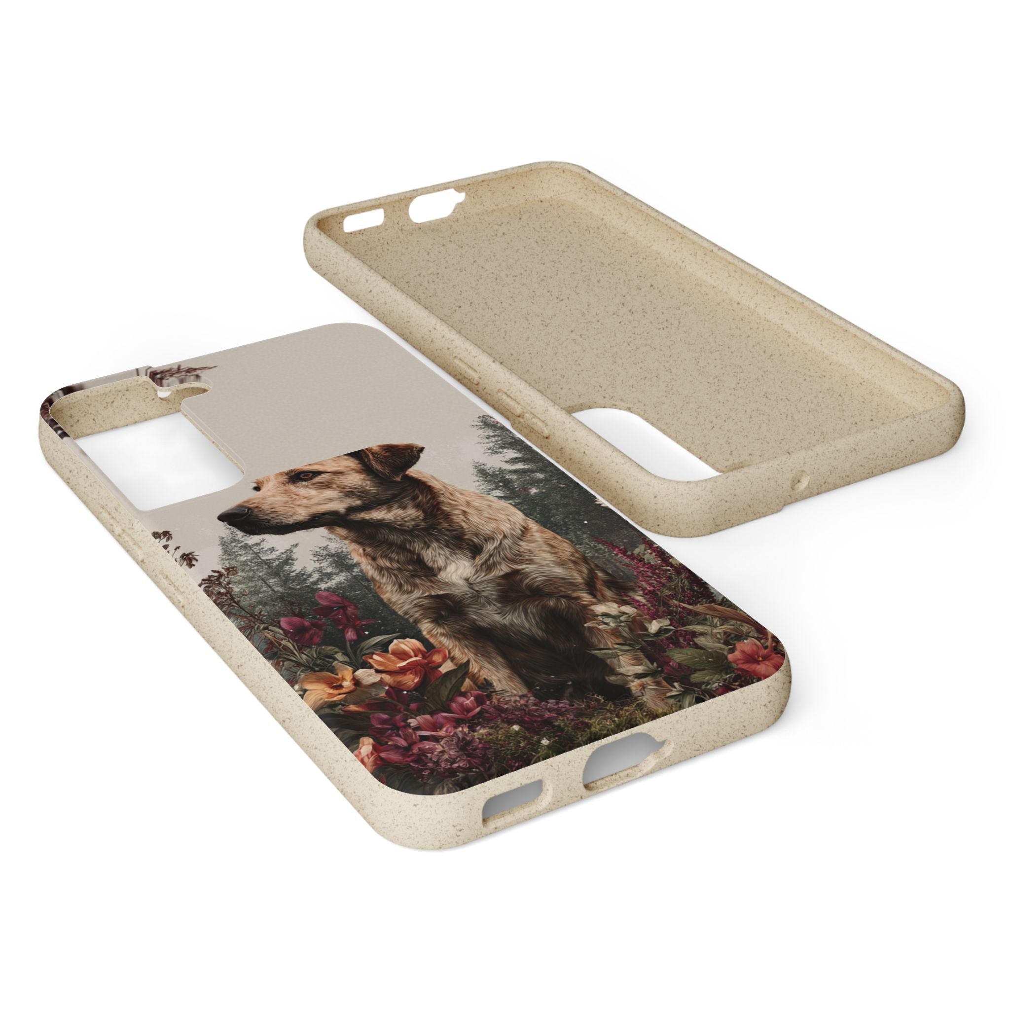 Eco-Friendly Dog Lover Biodegradable Phone Case - Floral Design