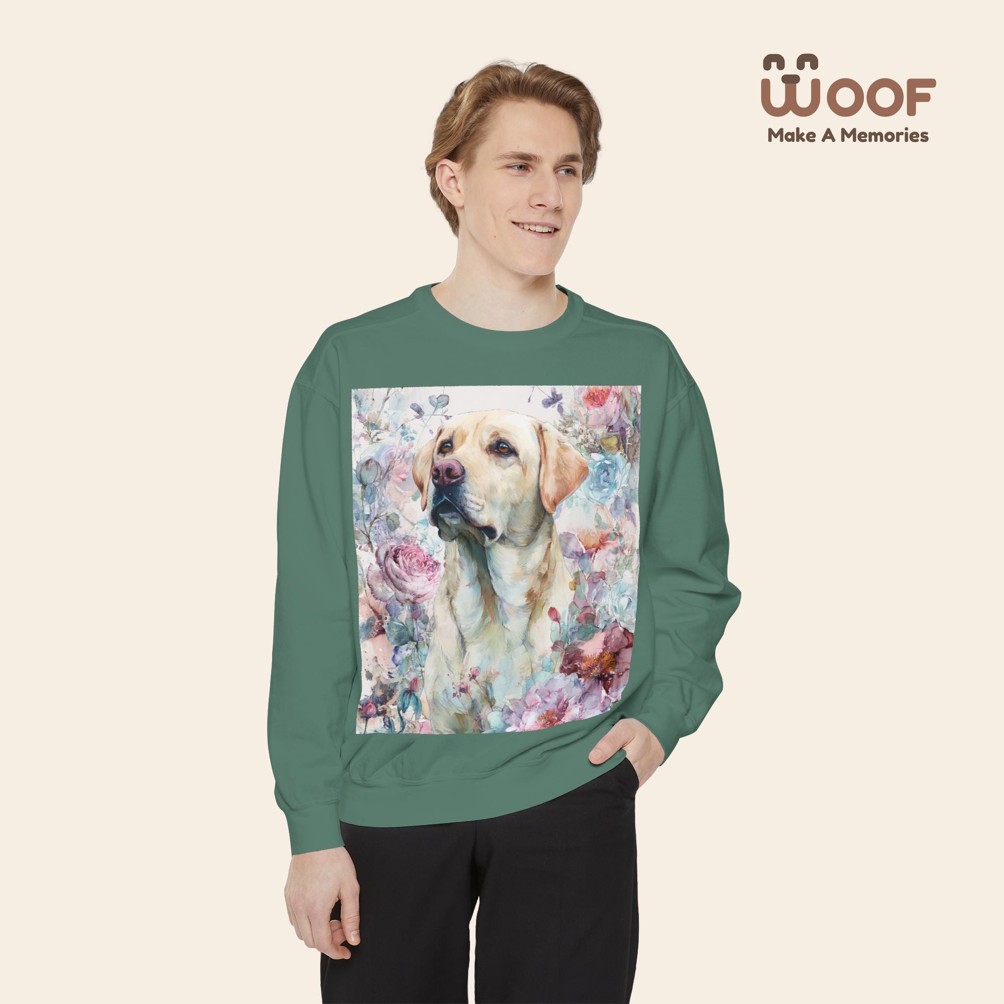 Floral Labrador Sweatshirt for Dog Lovers