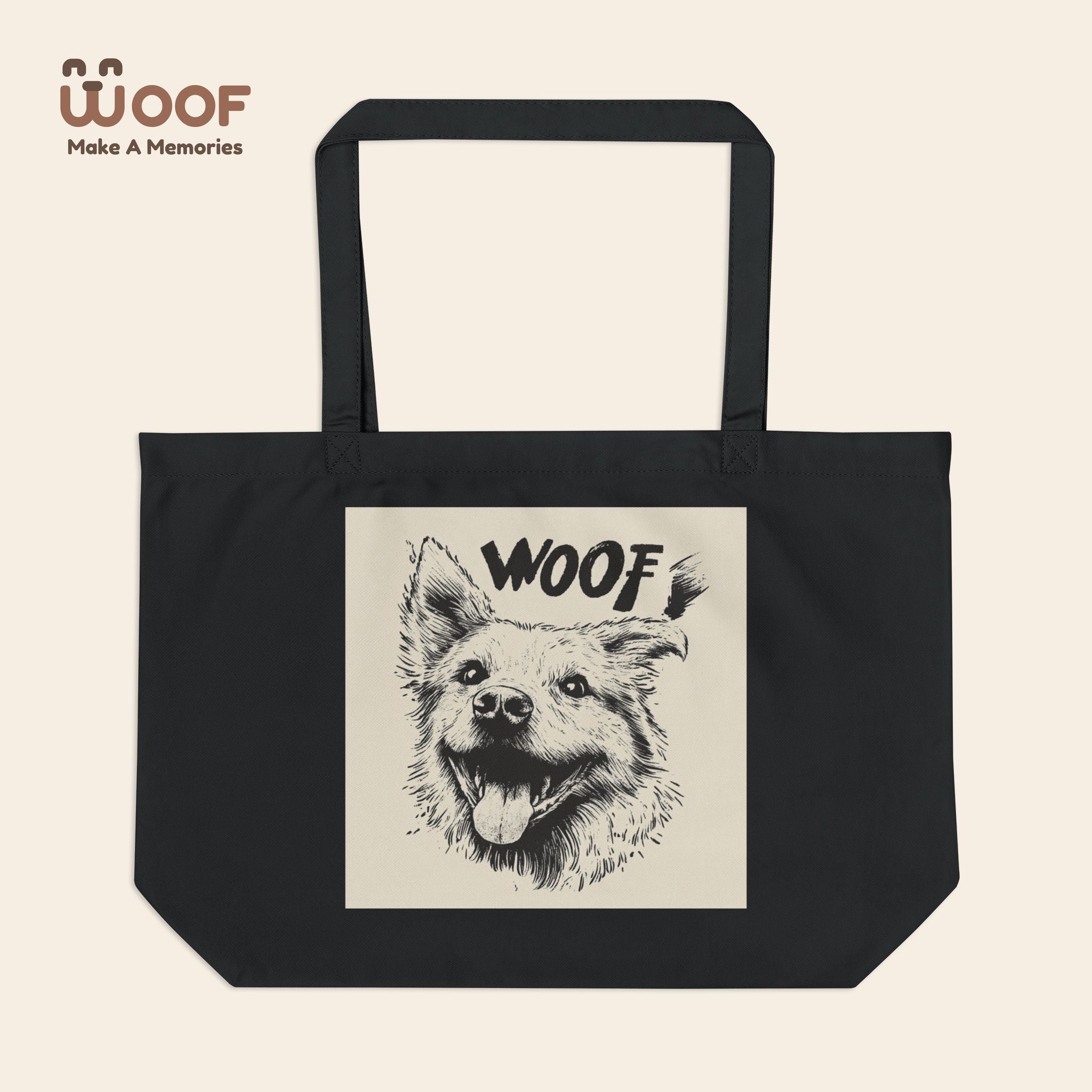 Eco-Friendly Dog Lover Tote, WOOF Canvas Bag, Reusable Shopping Tote, Pet Lover Gift, Animal Advocacy Bag, Sustainable Style Bag