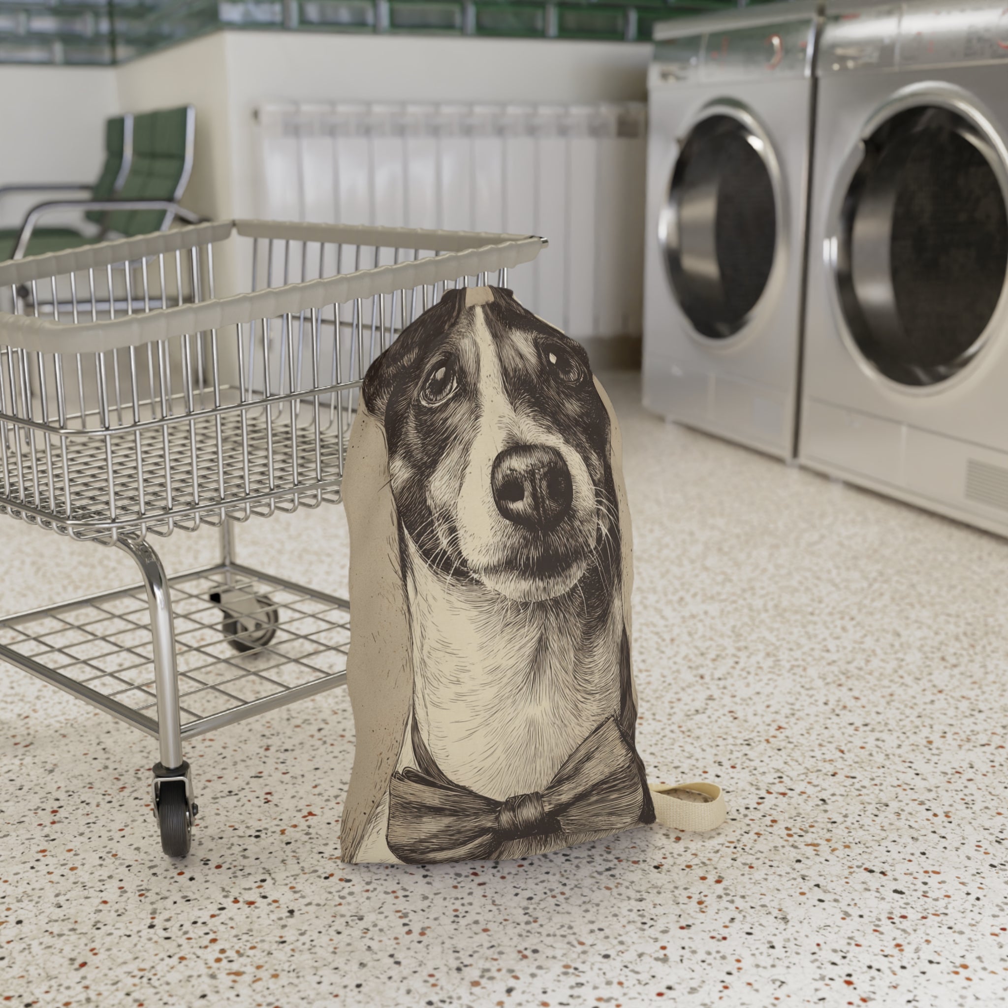 Stylish Dog Pattern Laundry Bag, Pet Lover Gift, Home Organization, Cute Storage, Modern Decor, Customizable Design