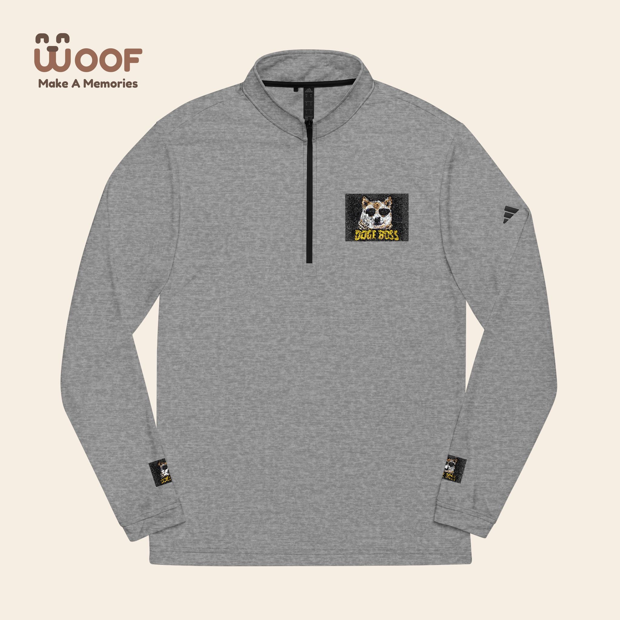 Adidas® Quarter-Zip Pullover for Sports & Casual Wear, Lightweight Activewear, Embroidered Jacket, Athletic Layering, Fitness Gift
